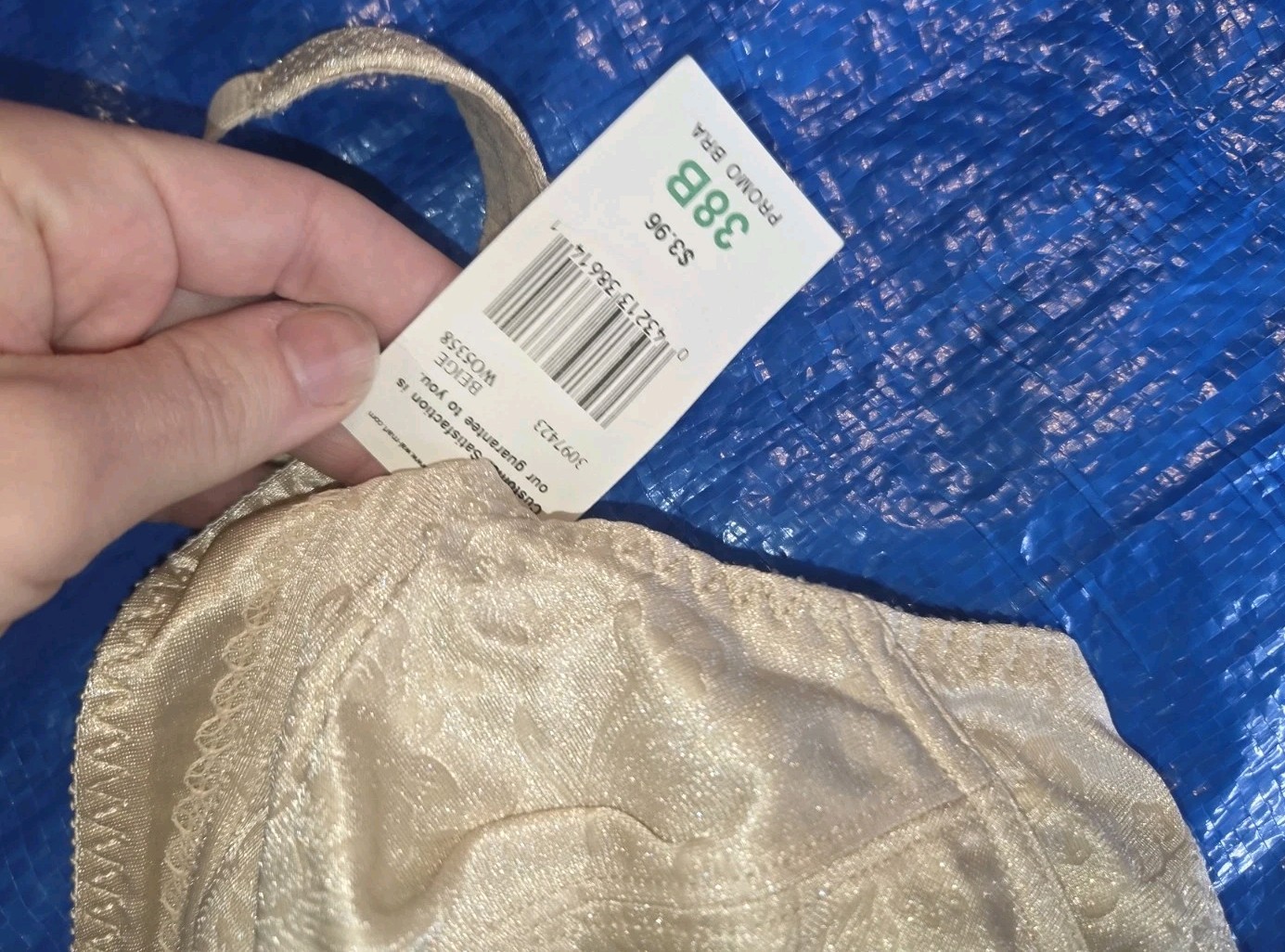 Vintage Simply Basic 38B womens classic BEIGE promo bra NEW WITH TAGS