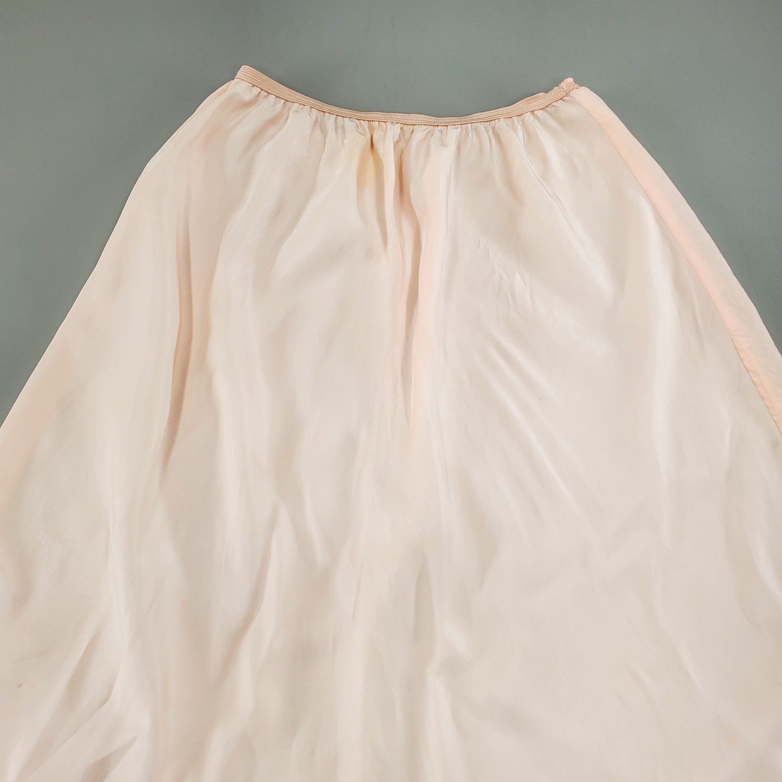 Vintage 1940s Du Barry Pastel Pink Ruffled Slip Skirt Size XS
