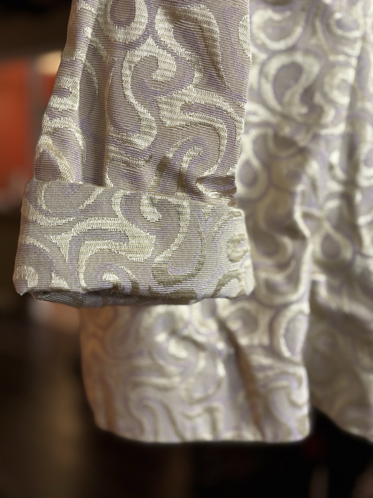 Vintage Club France 3 Pc Skirt Suit Womens 20 Gold Brocade Made USA
