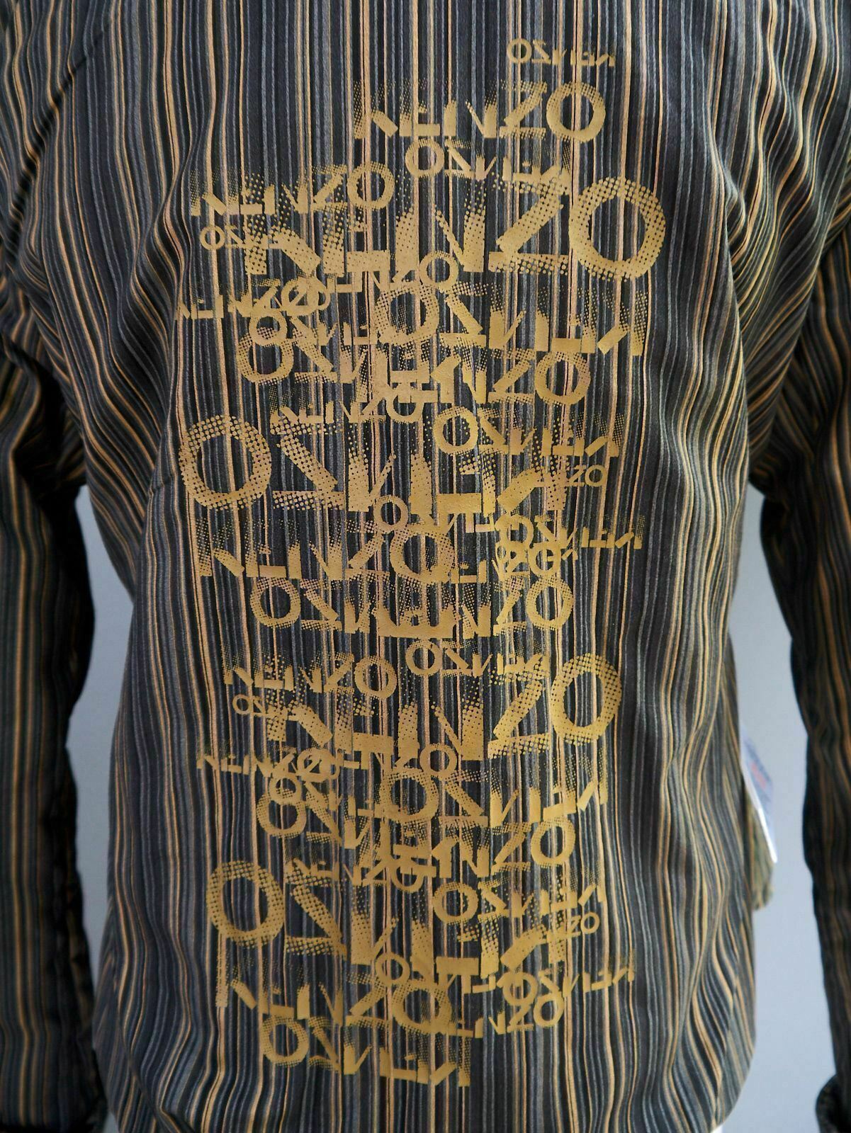 VTG Kenzo Jungle Fitted Racer Jacket Coat Graphic Tattoo Print Stripe Lining XS