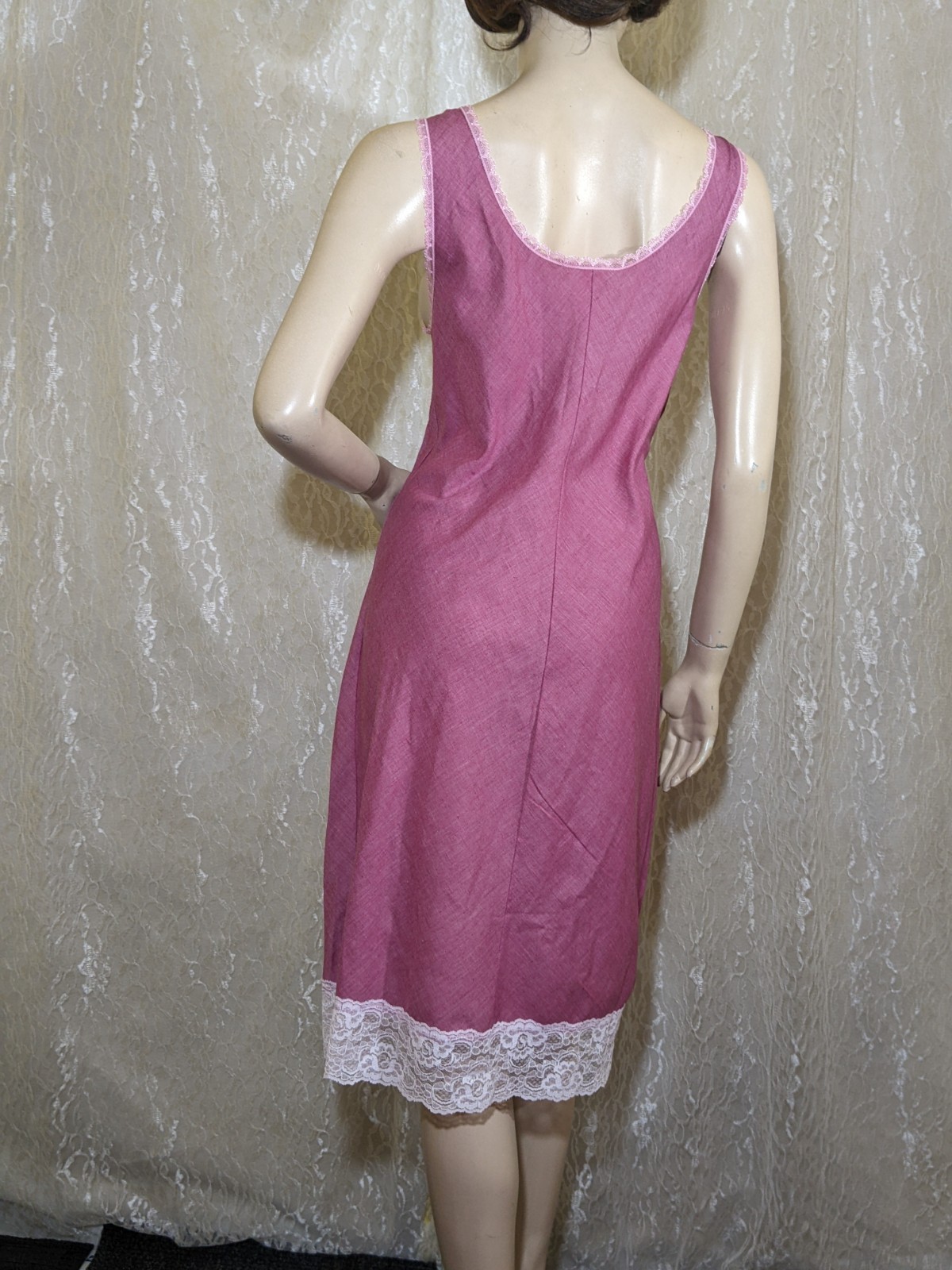 Vintage Sears Soft Cotton Polyester Blend Slip Dress Lingerie Nightgown L