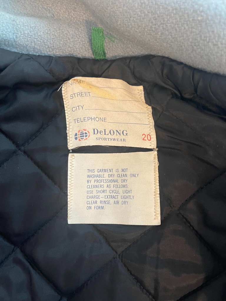 1985 Vintage Dark & Light Blue Wool Varsity Jacket Woman&rsquo;s SMALL
