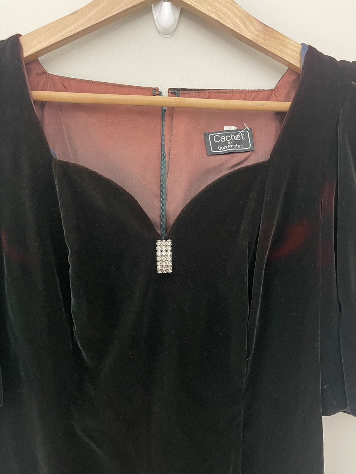 VTG Cachet by Bari Protas Burg VELVET COCKTAIL EVENING DRESS SIZE 3-4