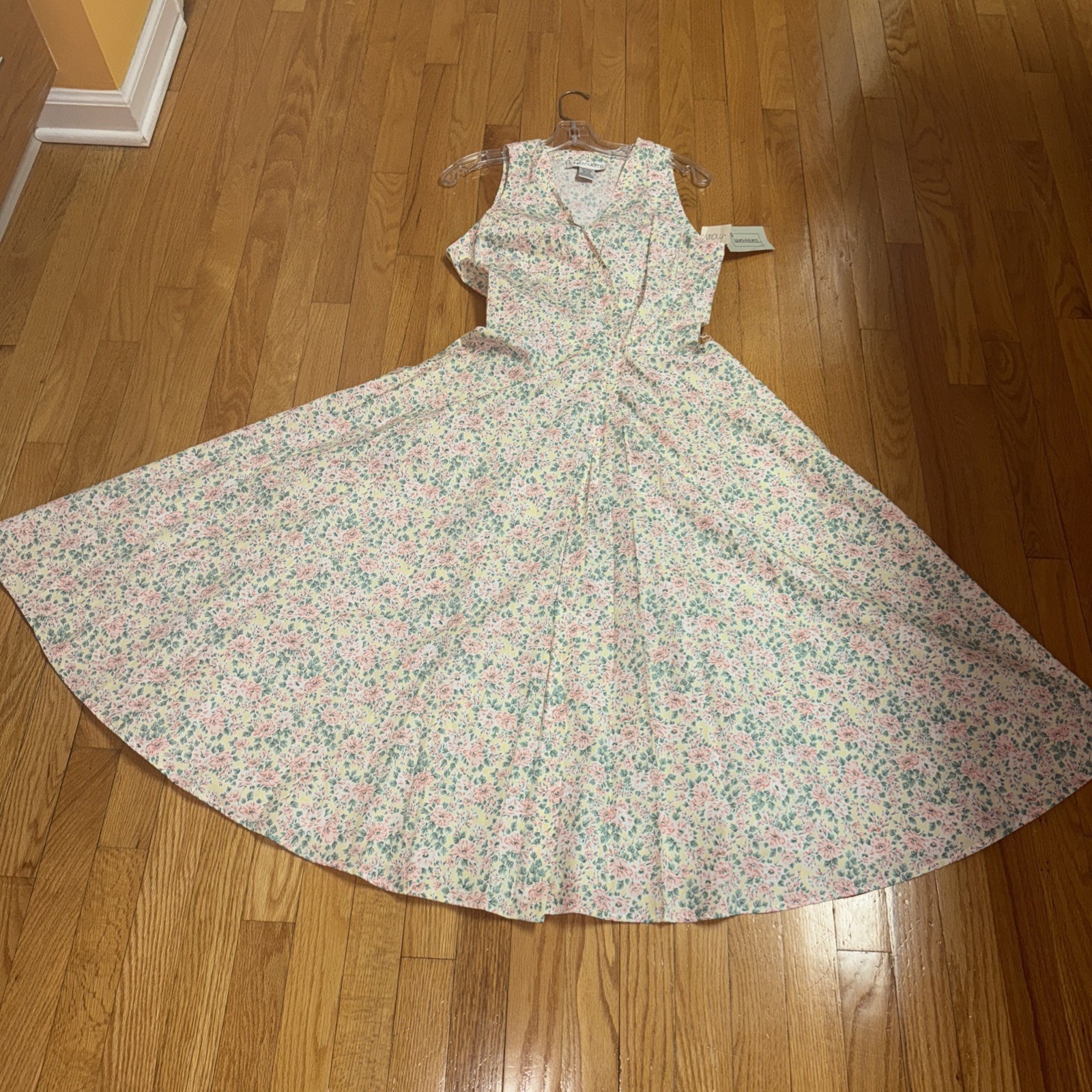 Lot 2- Vintage 100% Cotton Long Robe Dress Nighty Laura Adams New Cottagecore M