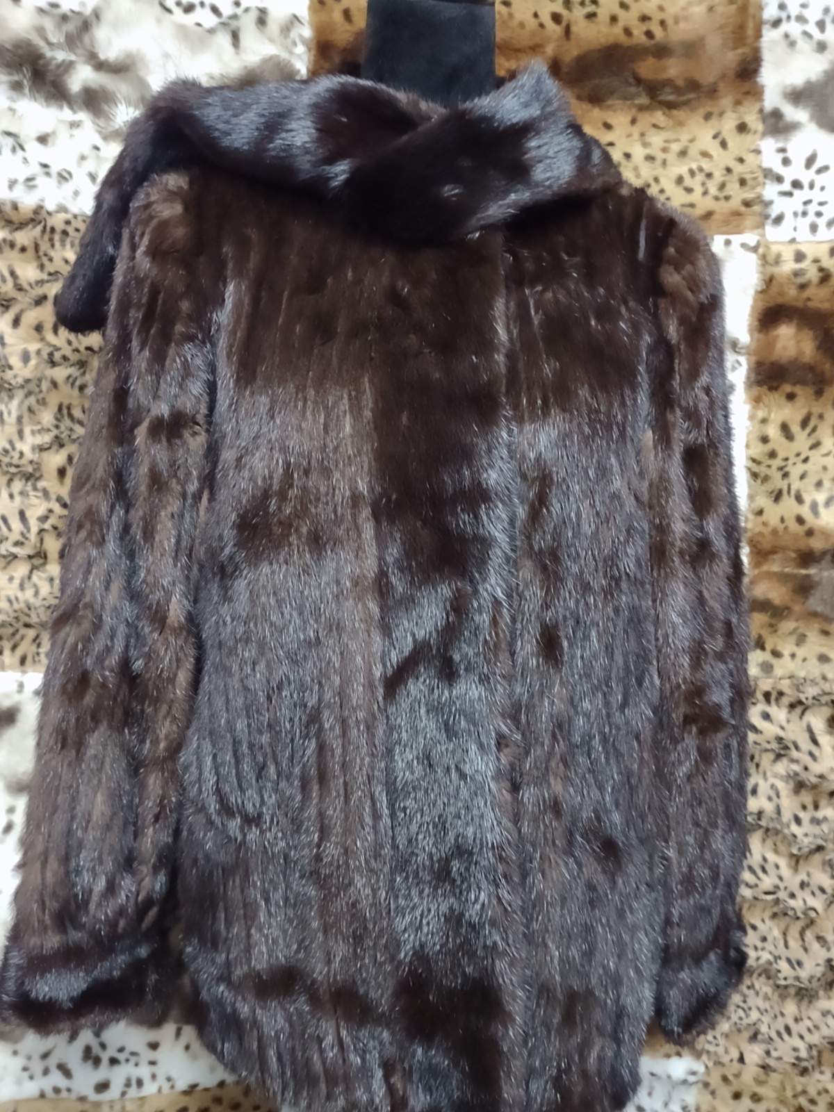 MCM Mink Jacket Custom Made 38&Prime; Chest Alaska Velvet Pockets Scarf 23&Prime; Length