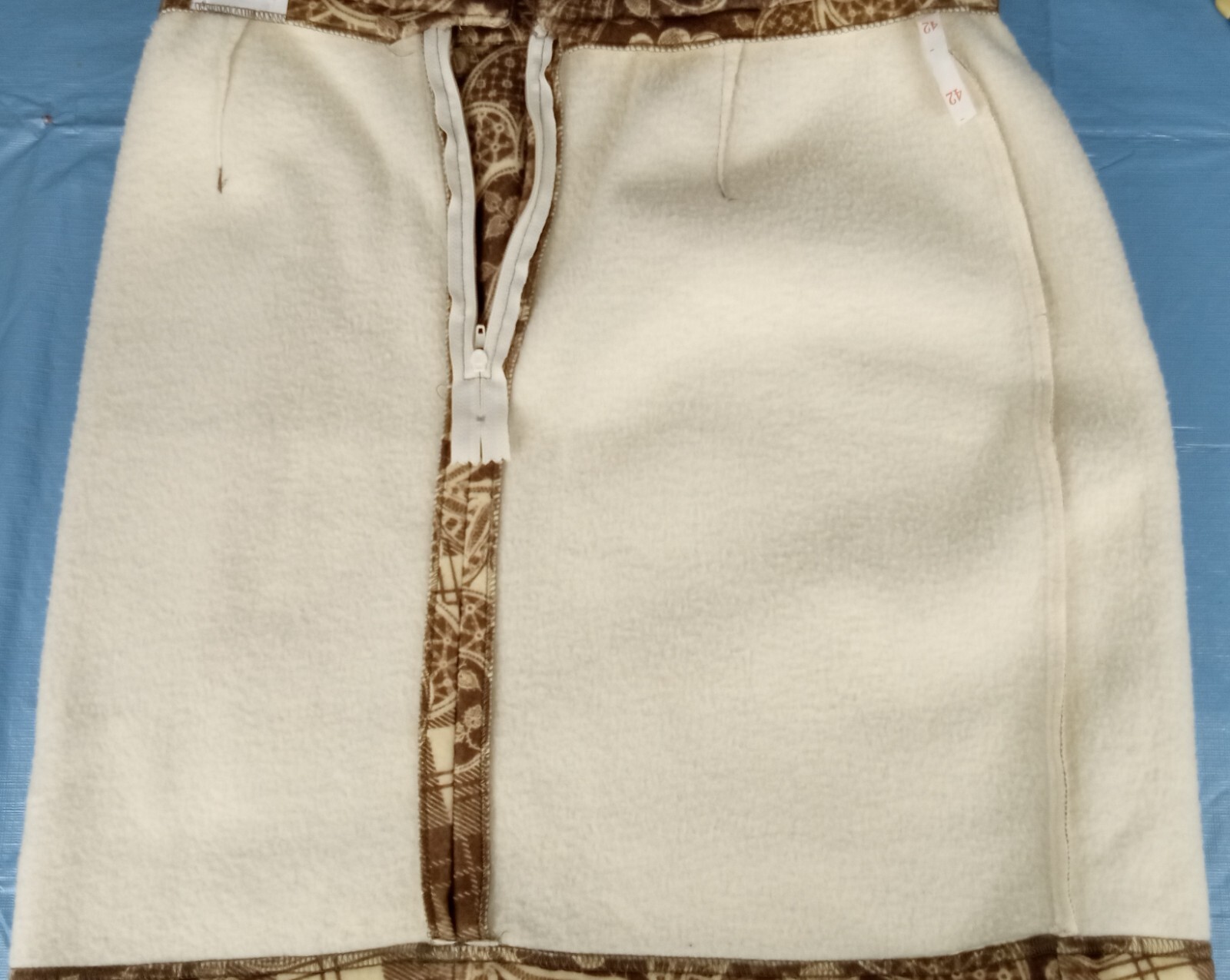 Access cottagecore cabincore Faux wool plaid floral women&rsquo;s skirt EU 42 ( 8 )