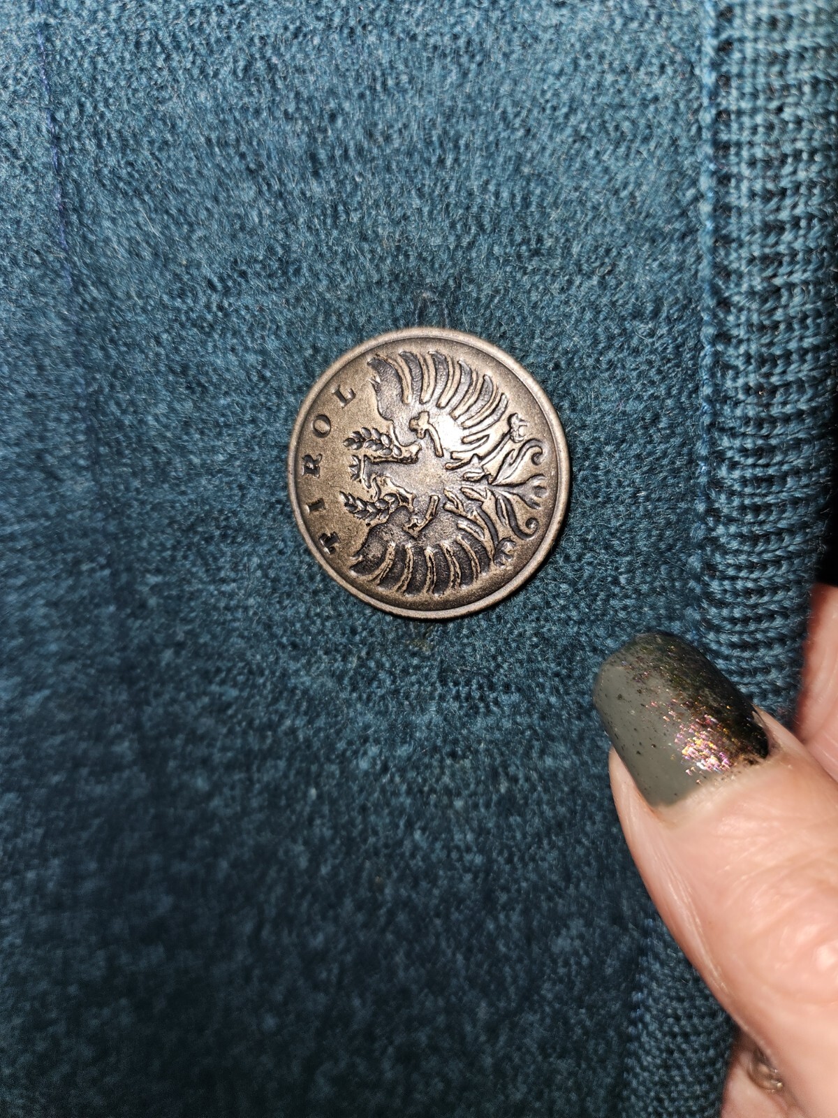Vintage Geiger Collection Austria Teal Wool Full Length Long Over Coat Sz 38