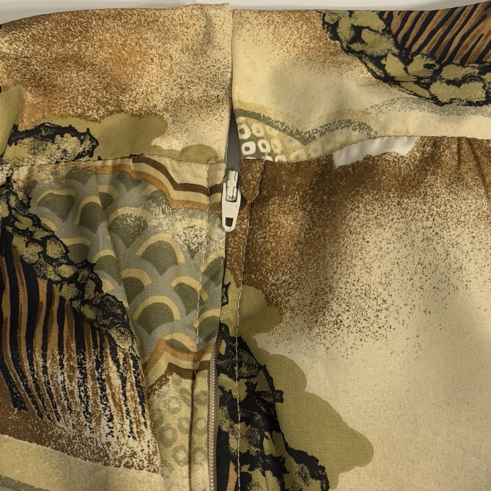 Vintage Alice Of California Earthy Tones Maxi Dress Size S / M Long Sleeve READ