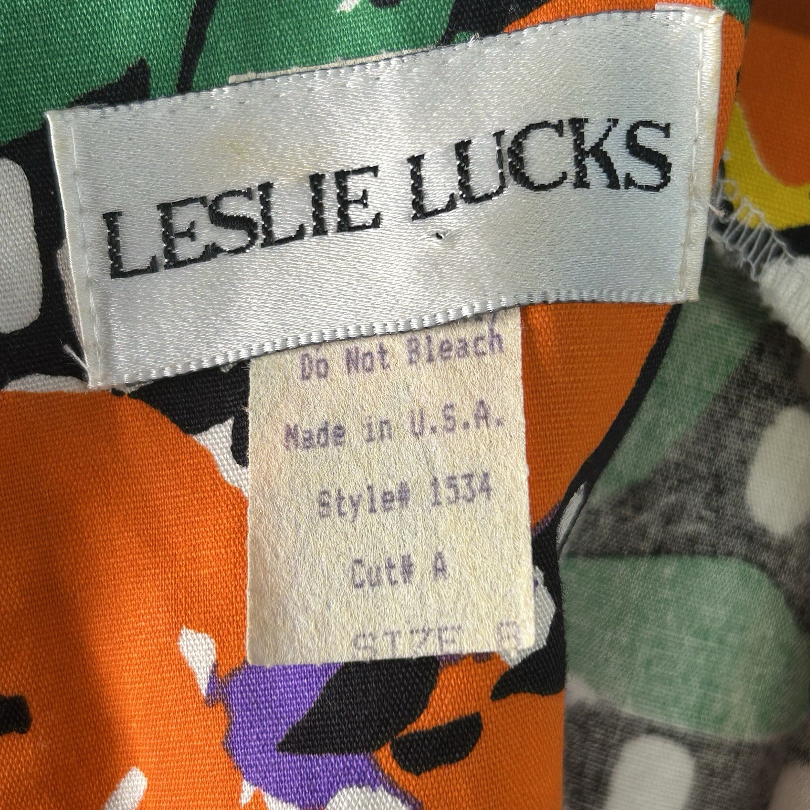 Vintage Leslie Lucks Maxi Dress Size 8 Floral Puff Shoulder Made In USA
