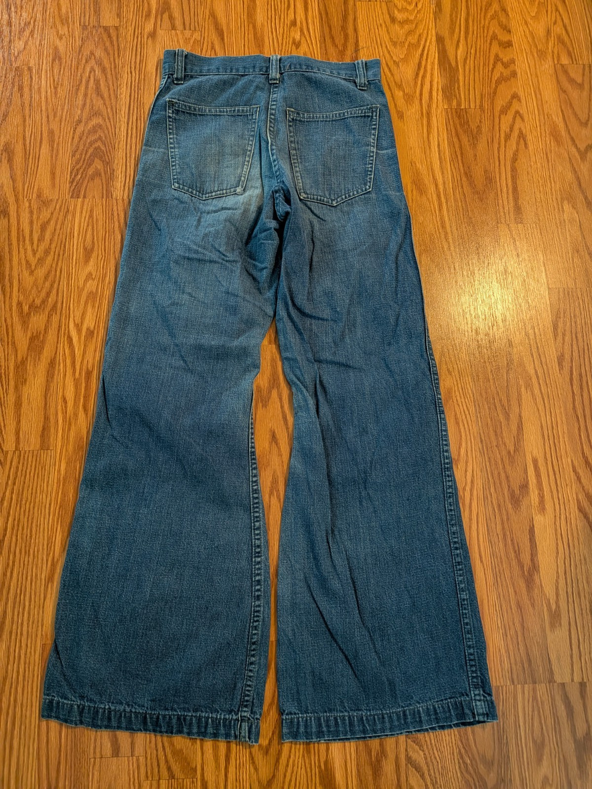 True Vintage 70s 80s Jeans Flare Leg High Rise Sailor Pockets Talon Zipper 27×28