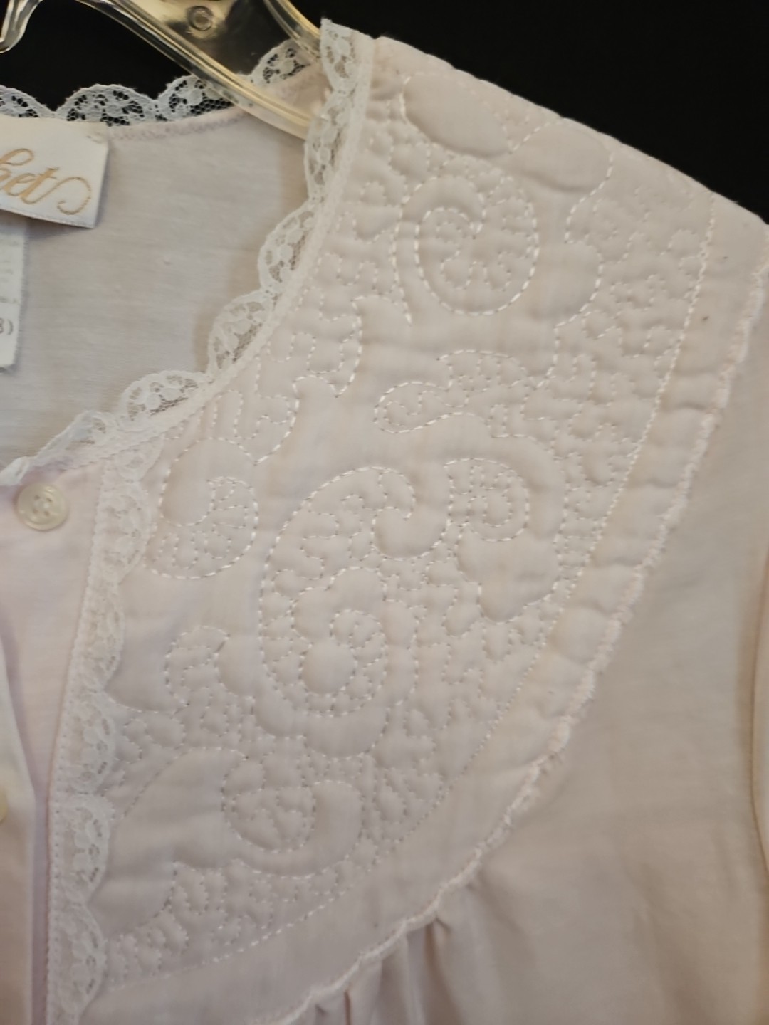 Vintage Cachet Size Large (16-18) Long Pink Embroidered Nightgown