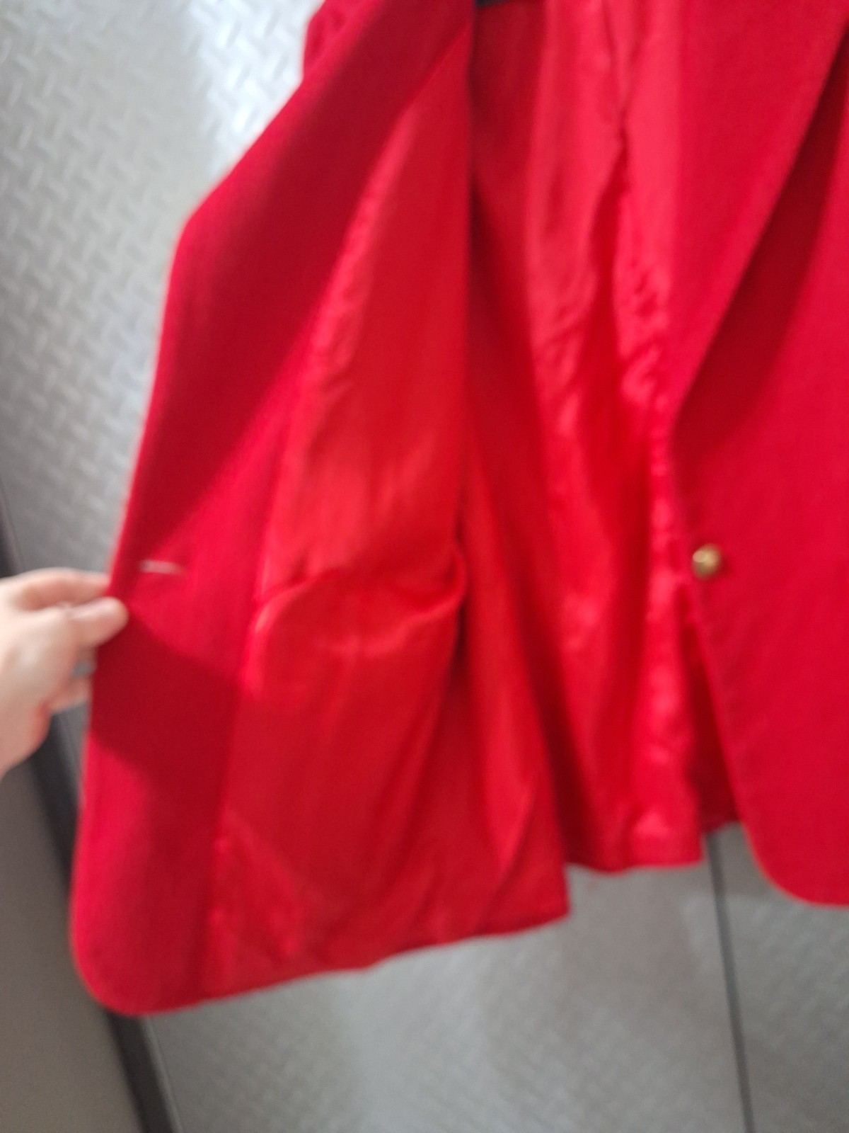 New Vintage David Benjamin Oversized Long Blazer Wool 18 Red Womens 90s Jacket