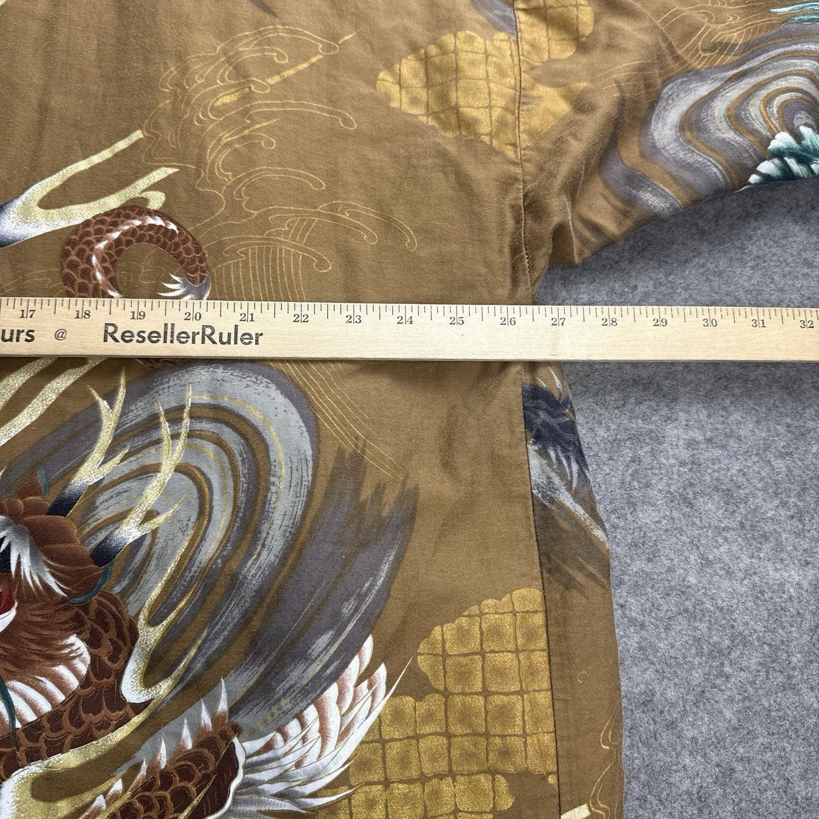VTG Japanese Kimono Robe Dragon Hawk Eagle Brown Cotton Yukata Men OS Lounger