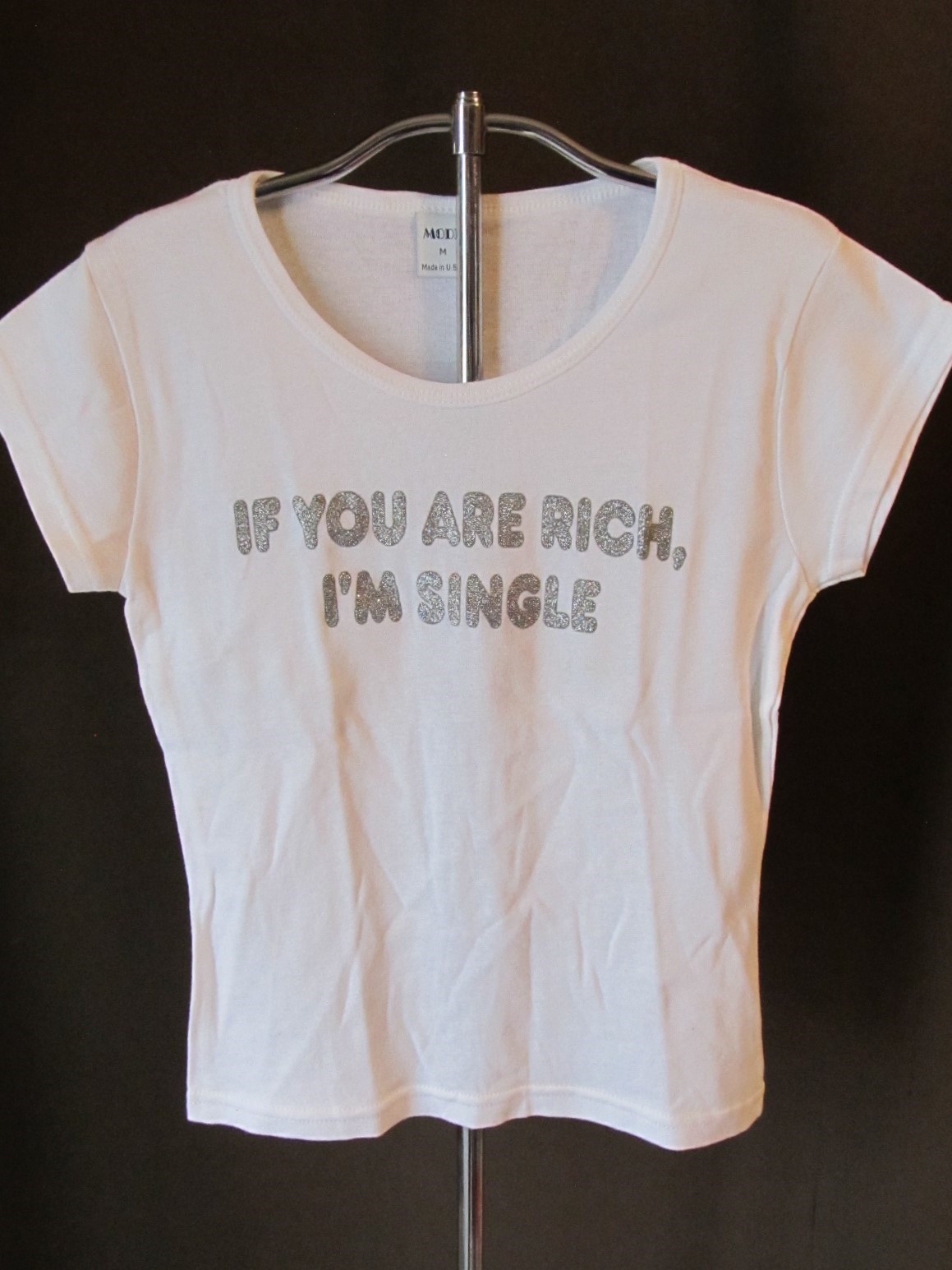 Vintage 90s T Shirt « If you&rsquo;re rich, I&rsquo;m single » Medium deadstock