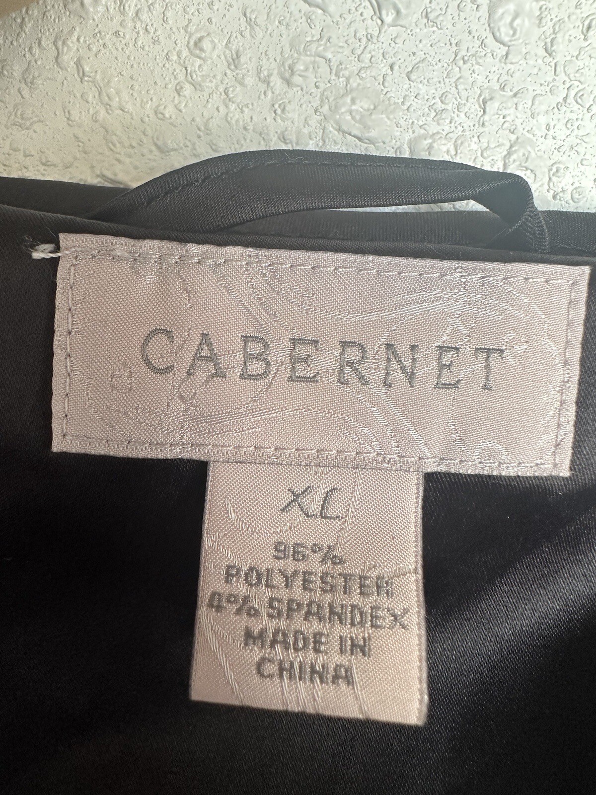 Vintage Cabernet Black Polyester Spandex Slip Dress & Robe w Belt Set Size XL