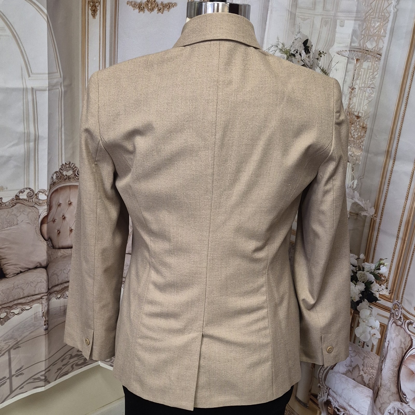 Evan-Picone Tailored Beige Suit Jacket Blazer Size 14 Polyester Rayon Original