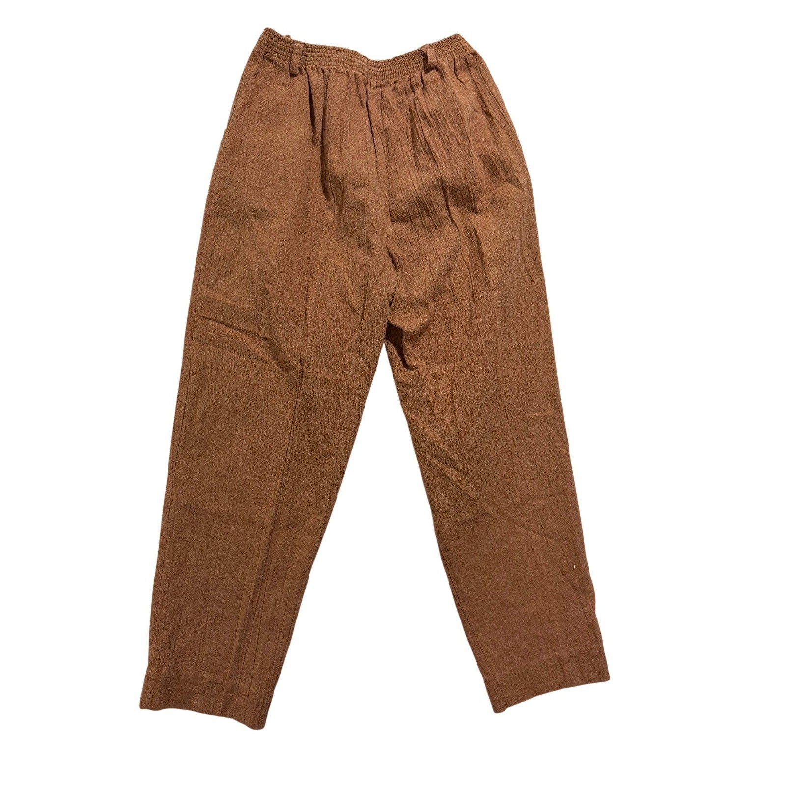 Fire Islander Brown Textured Pants Elastic Waist Made in USA Size 11/12 Vintage