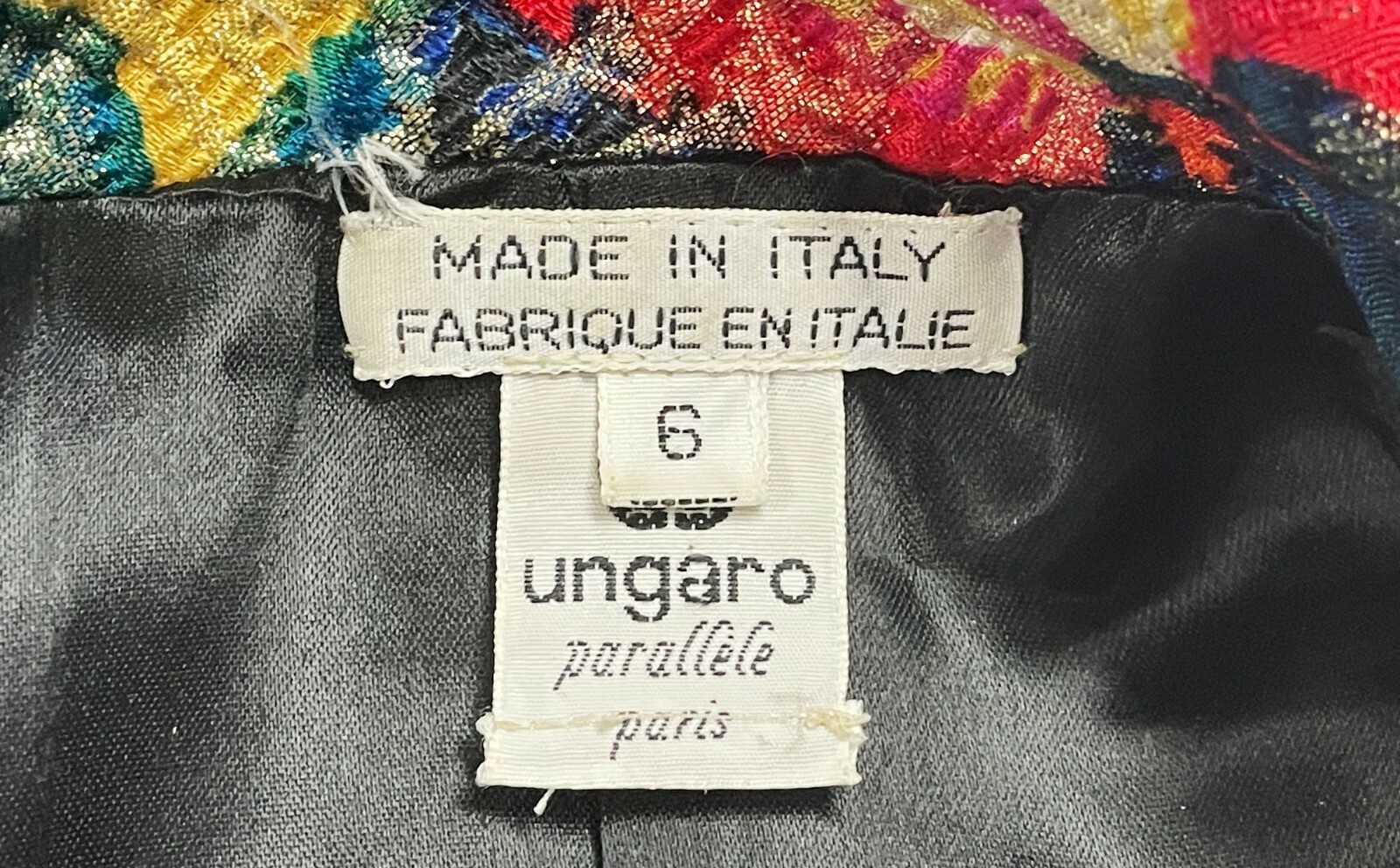 EMANUEL UNGARO Vintage 6 Butterfly Jacket Embroidered Buttons 1990&rsquo;s Small Rare