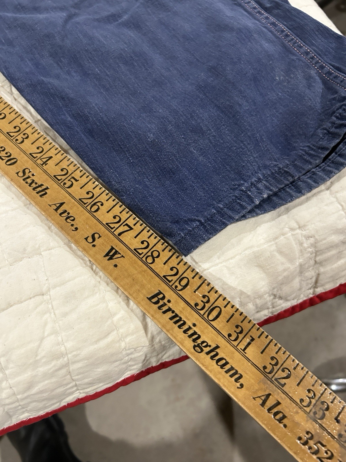 Vintage JC Penney Ranch Craft Side Zip Denim Carpenter Pants Vat Dyed Size 40×29