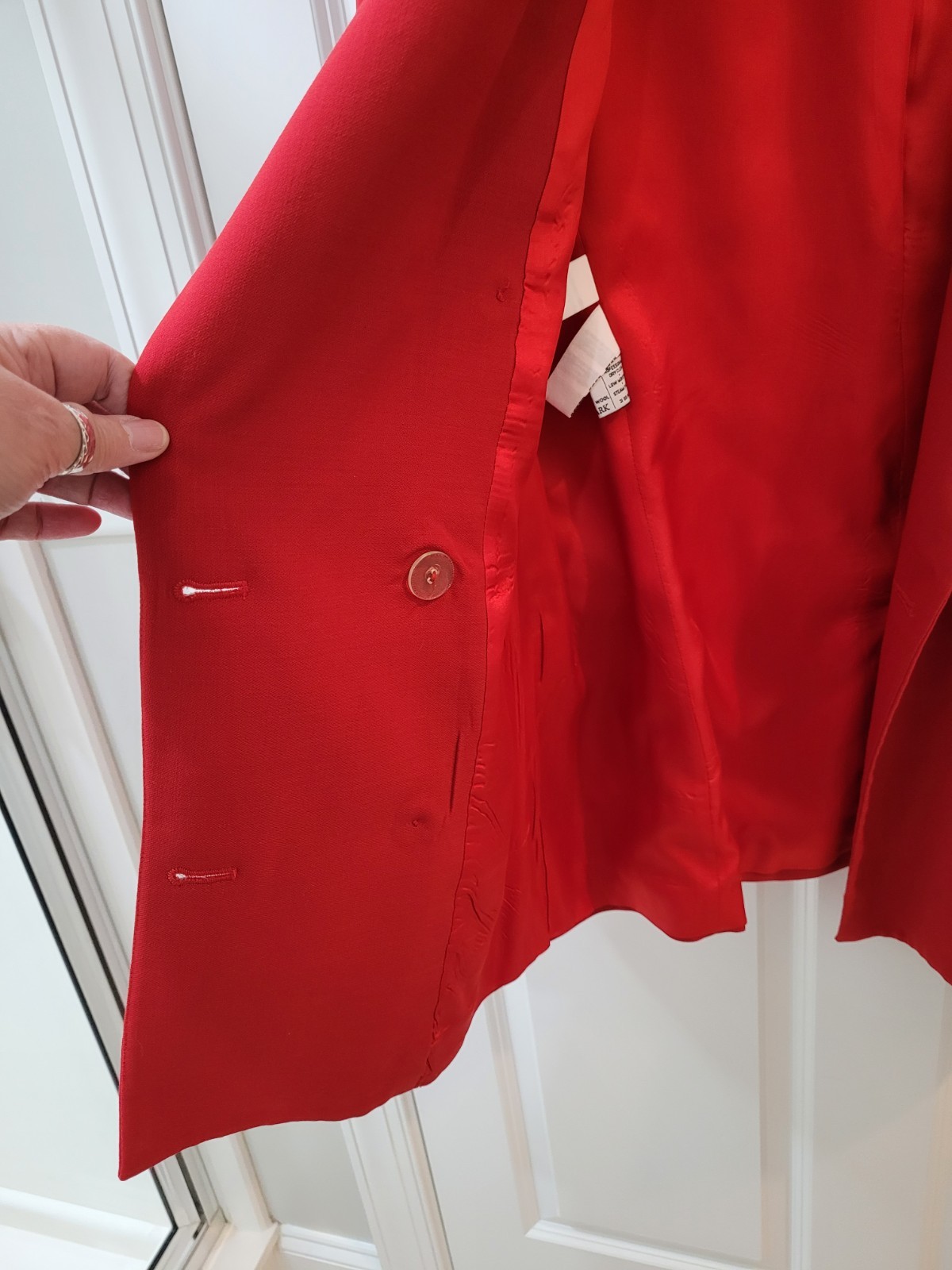 Vintage Jones New York Red 100% Wool Blazer Jacket Sz 10 See Description