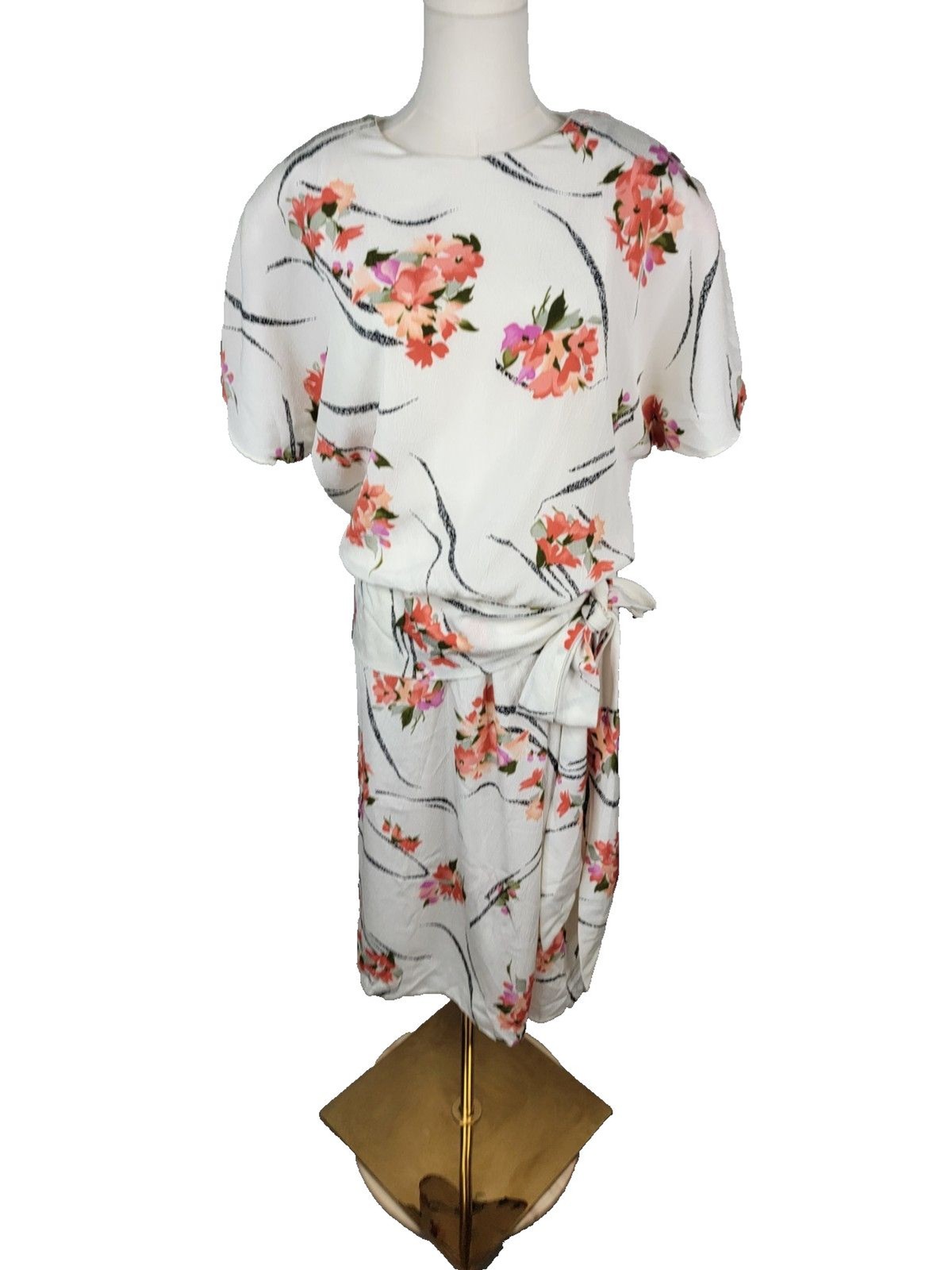 Vintage 80s Lori Max Drop Waist 20s Inspired Dress Woman&rsquo;s 18W Floral Blosson