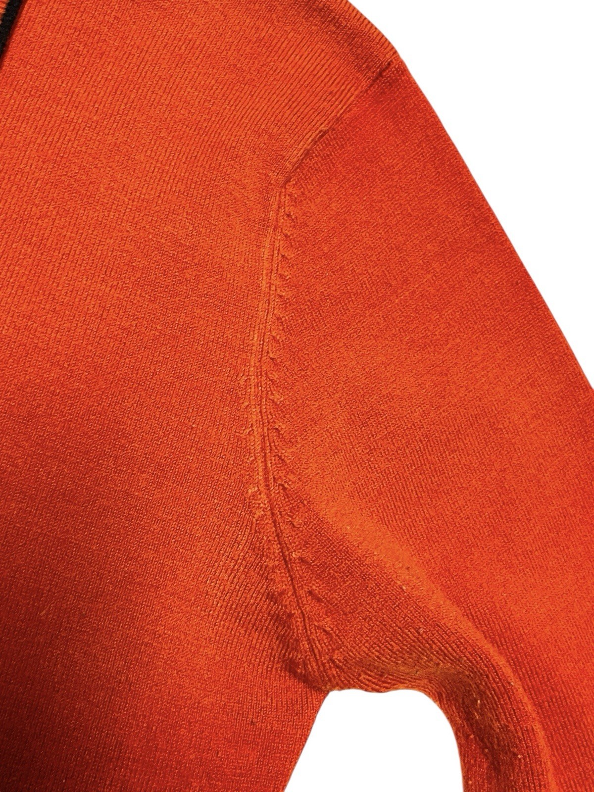 Vintage Asymmetrical Sweater Orange Black Avant-Garde Button Down Mod Knit Small