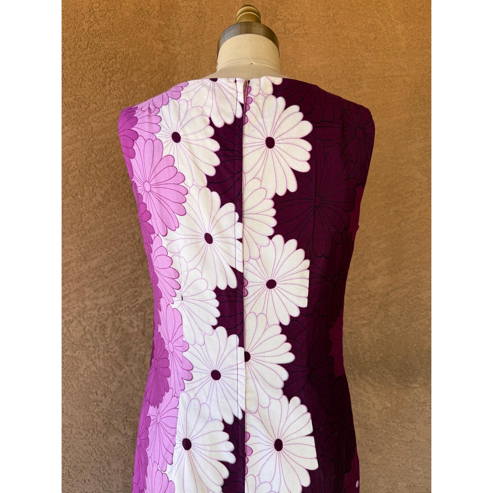 Vintage 1960s–70s Lauhala Hawaiian Maxi Dress Made in Hawaii Purple Floral Mod