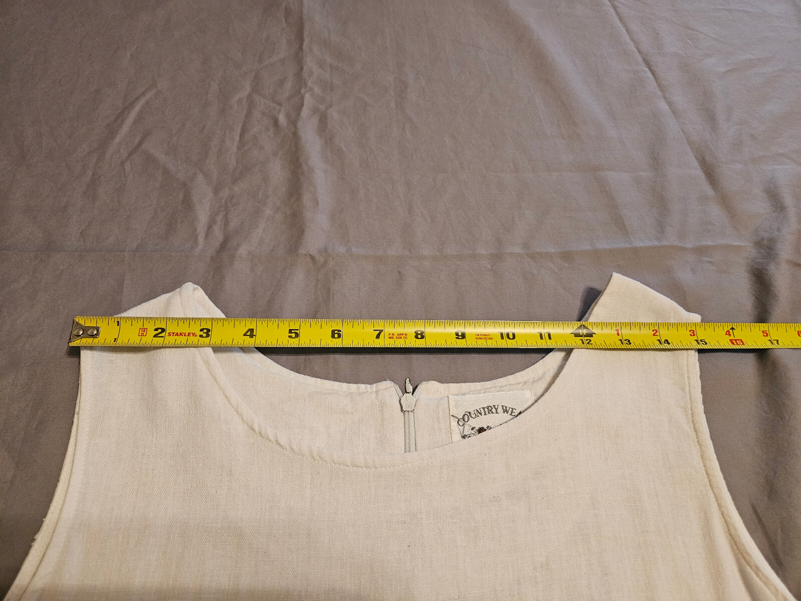 Tunic Robe Dress Full Length Off White Cotton Bottom Silk Embroidered. Medium