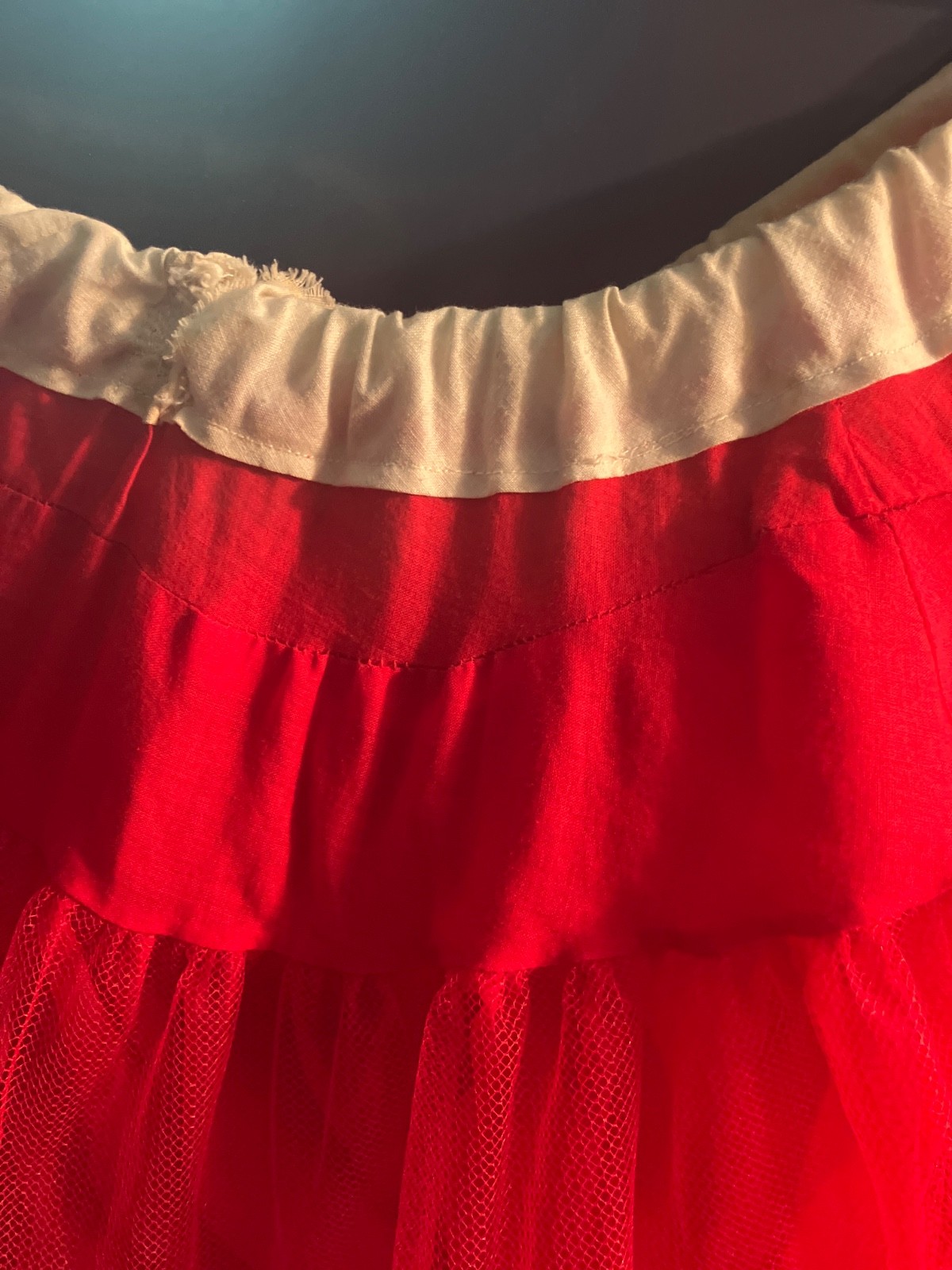 VTG 60&rsquo;s MALCO MODES RED RUFFLED TIERED SKIRT – DANCE – COUNTRY WESTERN