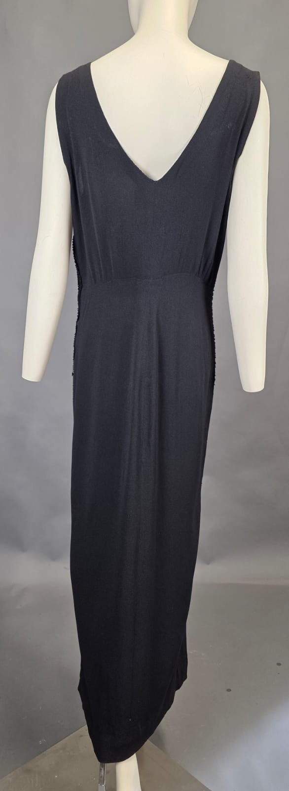 VINTAGE 1940’S FLORAL + VINE PATTERN BEADED CREPE DRESS BY MILGRIM