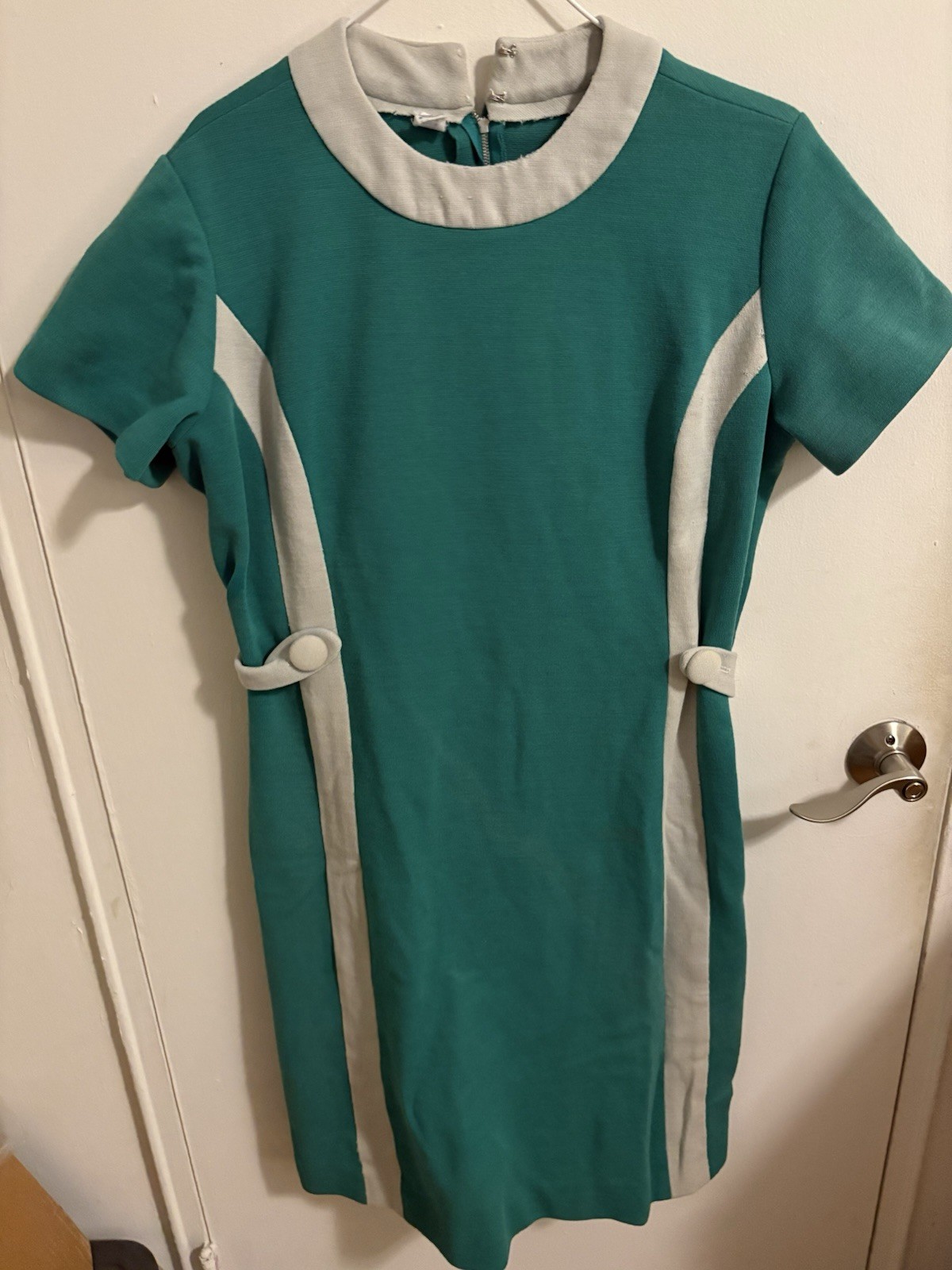 Vintage ILGWU Uniform Dress 1970’s Green 1 Piece Set Stylish Mod Retro