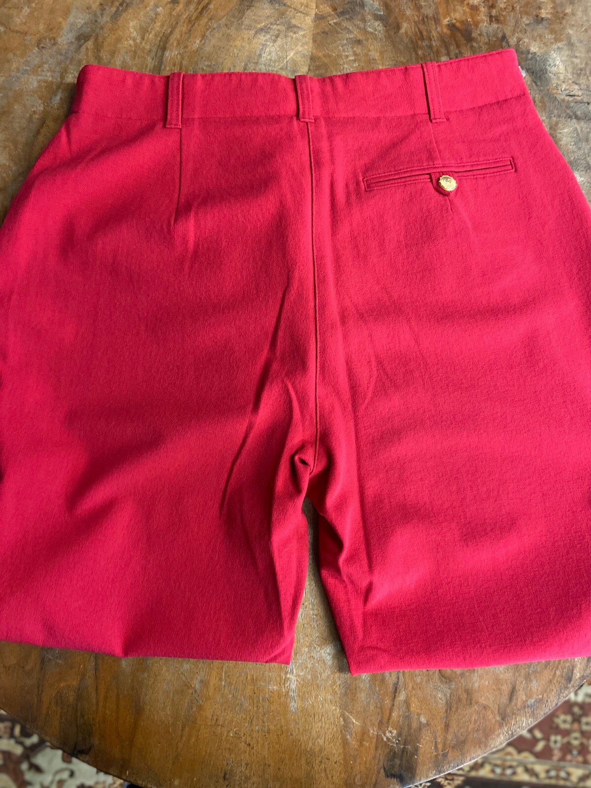 Designer 90s Escada Red Pants | Vintage Women&rsquo;s Cotton Trousers | Size EU 42