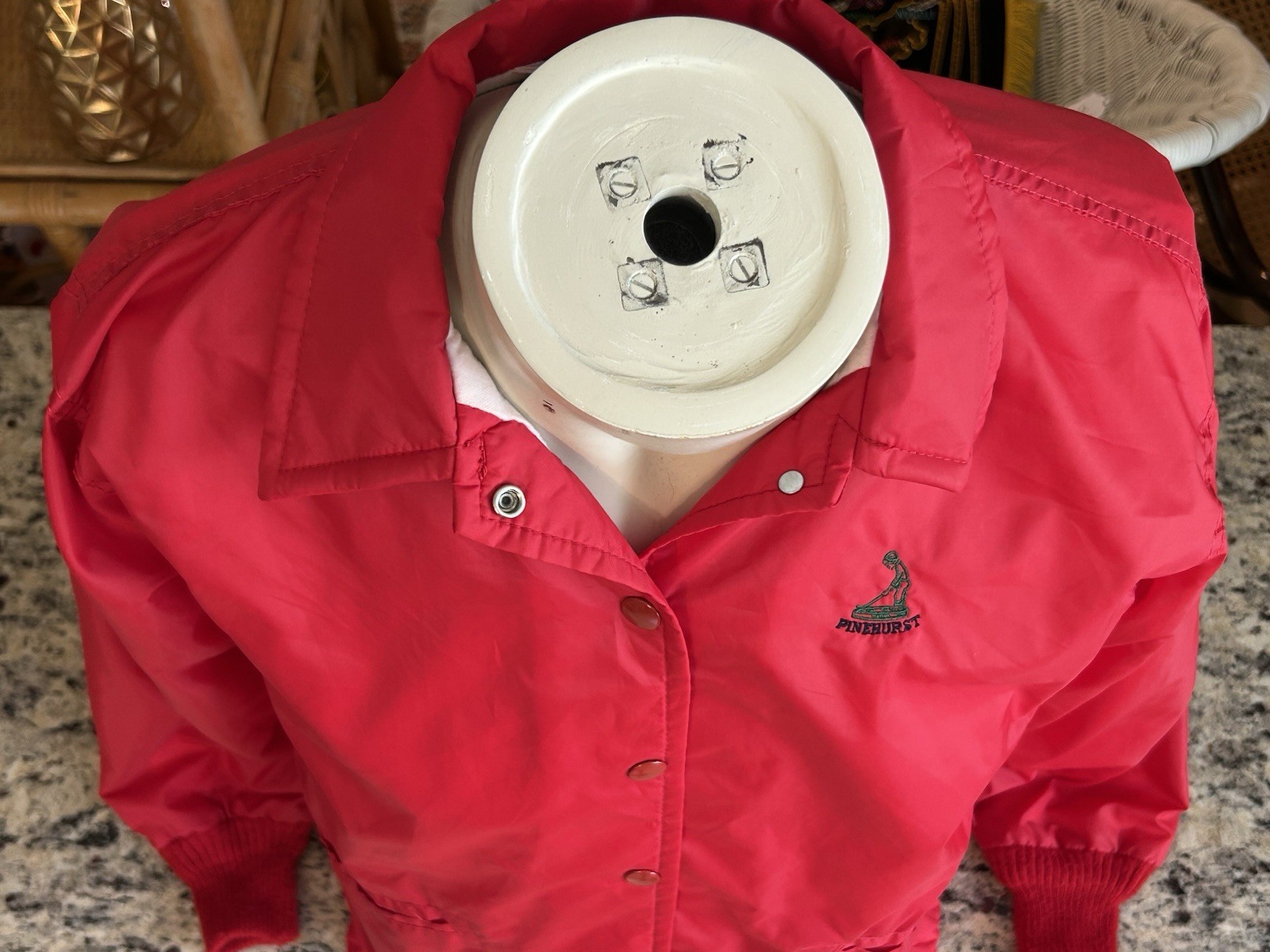 Vintage 80s Pinehurst Golf Course Resort NC West Wind Windbreaker Ladies M Red