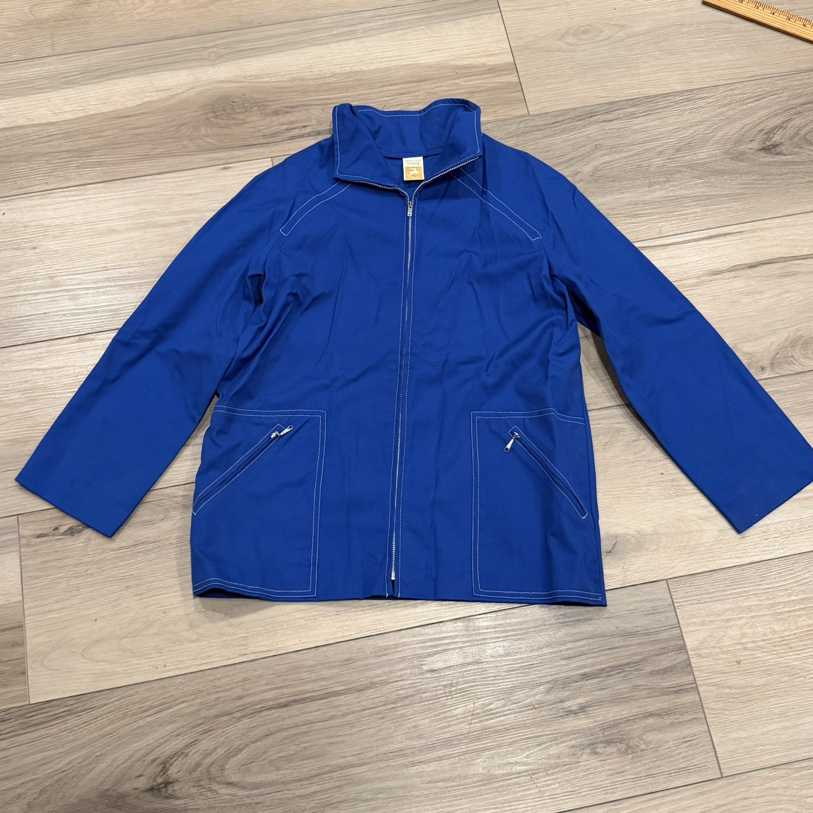 White Stag Jacket Womens Blue 70&rsquo;s Full Zip Mechanic Work Wear Made In USA