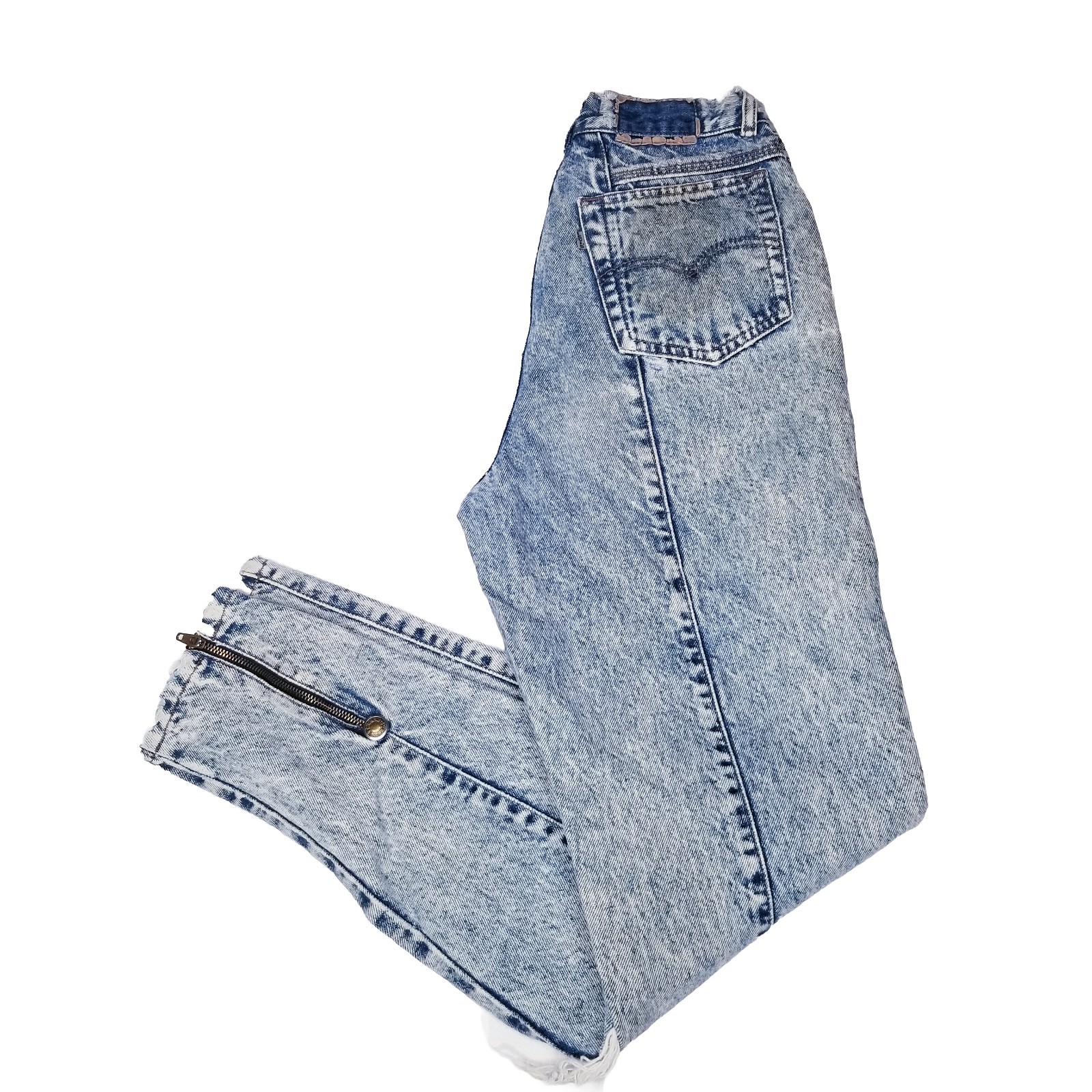 Vtg Levi&rsquo;s Silver Tab Jeans Women&rsquo;s size 9 Acid Wash Ankle Zip 90s Broken Zipper
