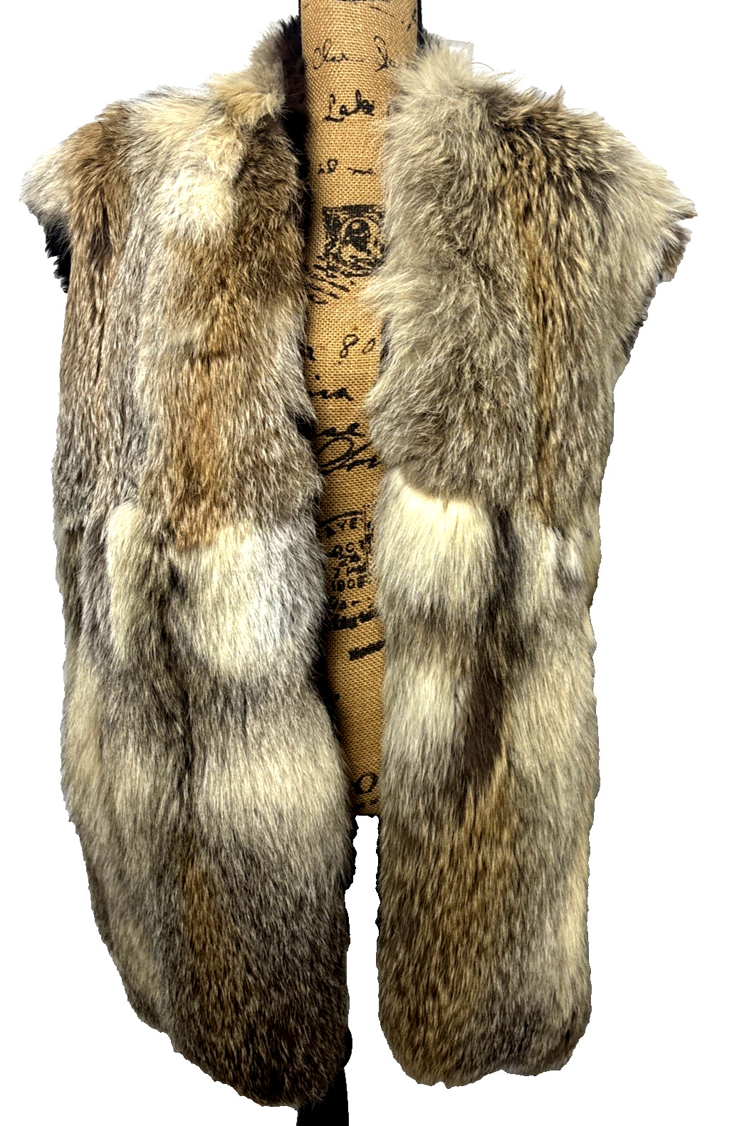 Vintage Women&rsquo;s XL Real Fox Fur Genuine Suede Leather Reversible Vest