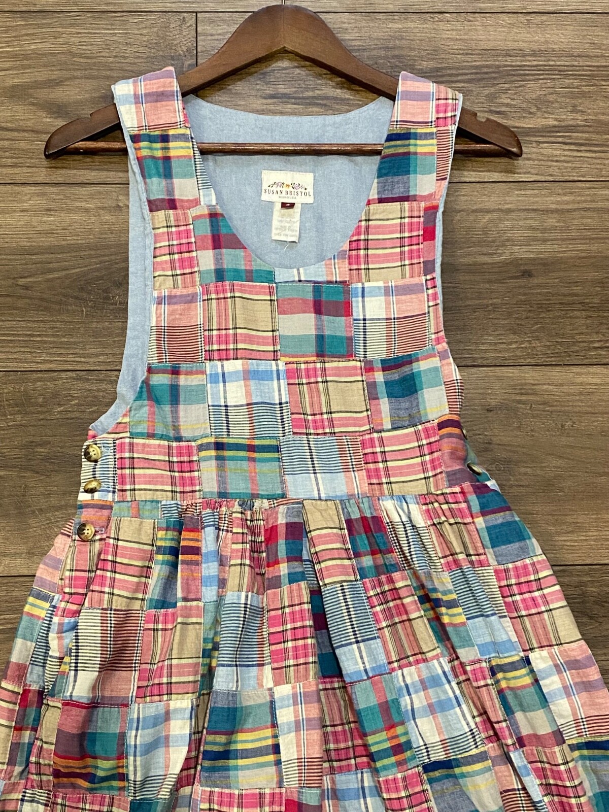 Vintage Susan Bristol Jumper Dress Size 4 Patchwork Plaid Vintage Midi USA