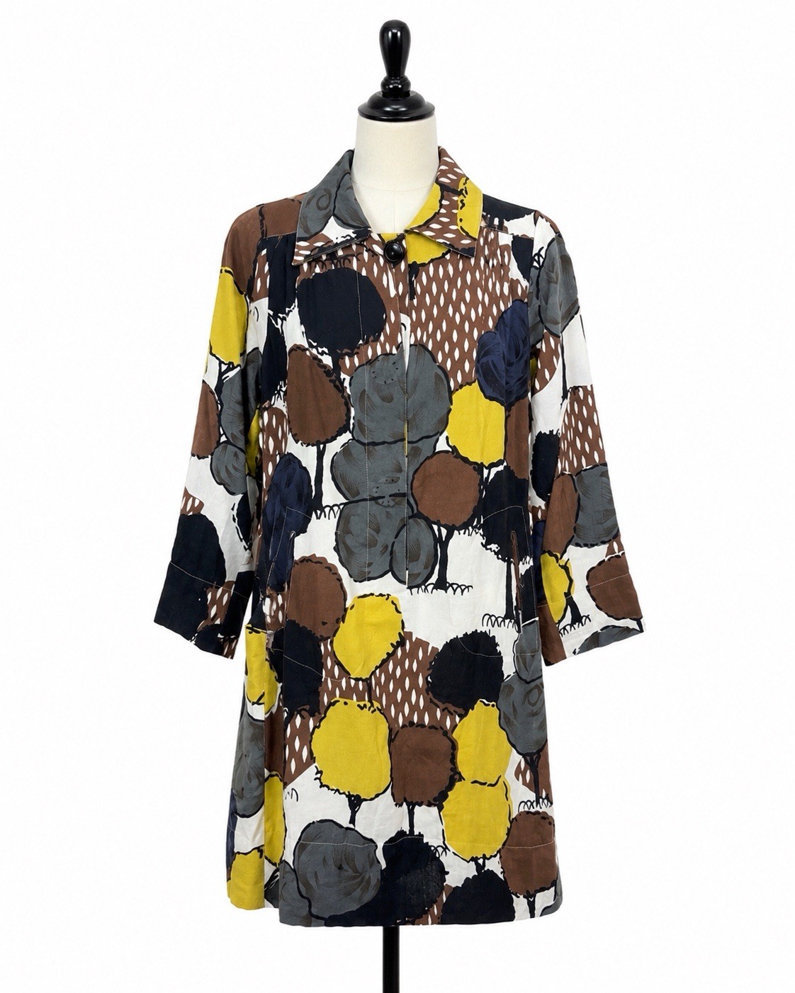 Vintage Betty Jackson London Dress Womens US 6 UK 8 100% Wool Retro Art Earthy