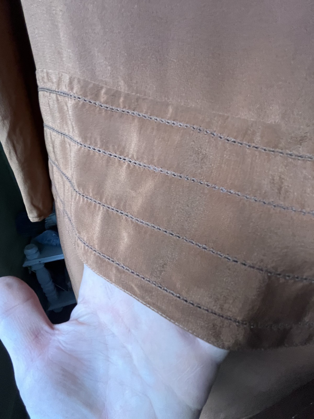 1920s Copper Brown Shift Dress