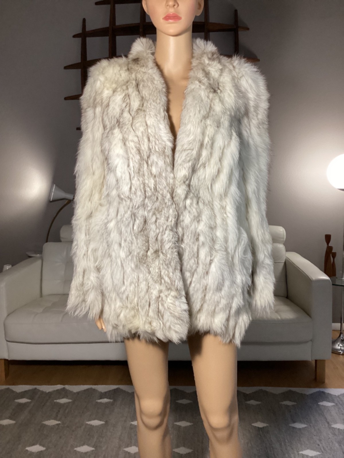 Gorgeous Vintage 60s 70s Silver White Fox Fur Jacket Coat Willmann&rsquo;s Furriers