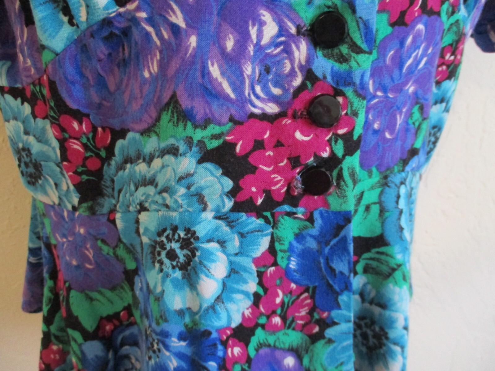 80&rsquo;s David Mitchell Strong Shoulder Blouse Size 15/16 Made in USA
