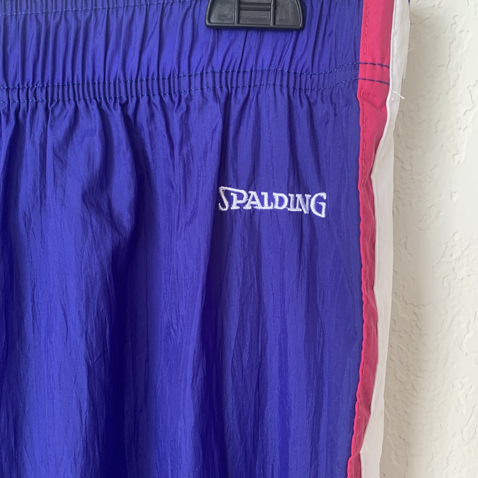 Spalding TEAR-AWAY PANTS Nylon Snap Purple Hot Pink X-Large Vintage 1980’s 90’s