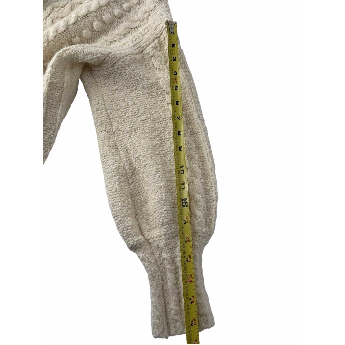 Madewell Cotton-Merino Wool Blend Cable-Knit Boho Sweater Timeless Classic Sz S