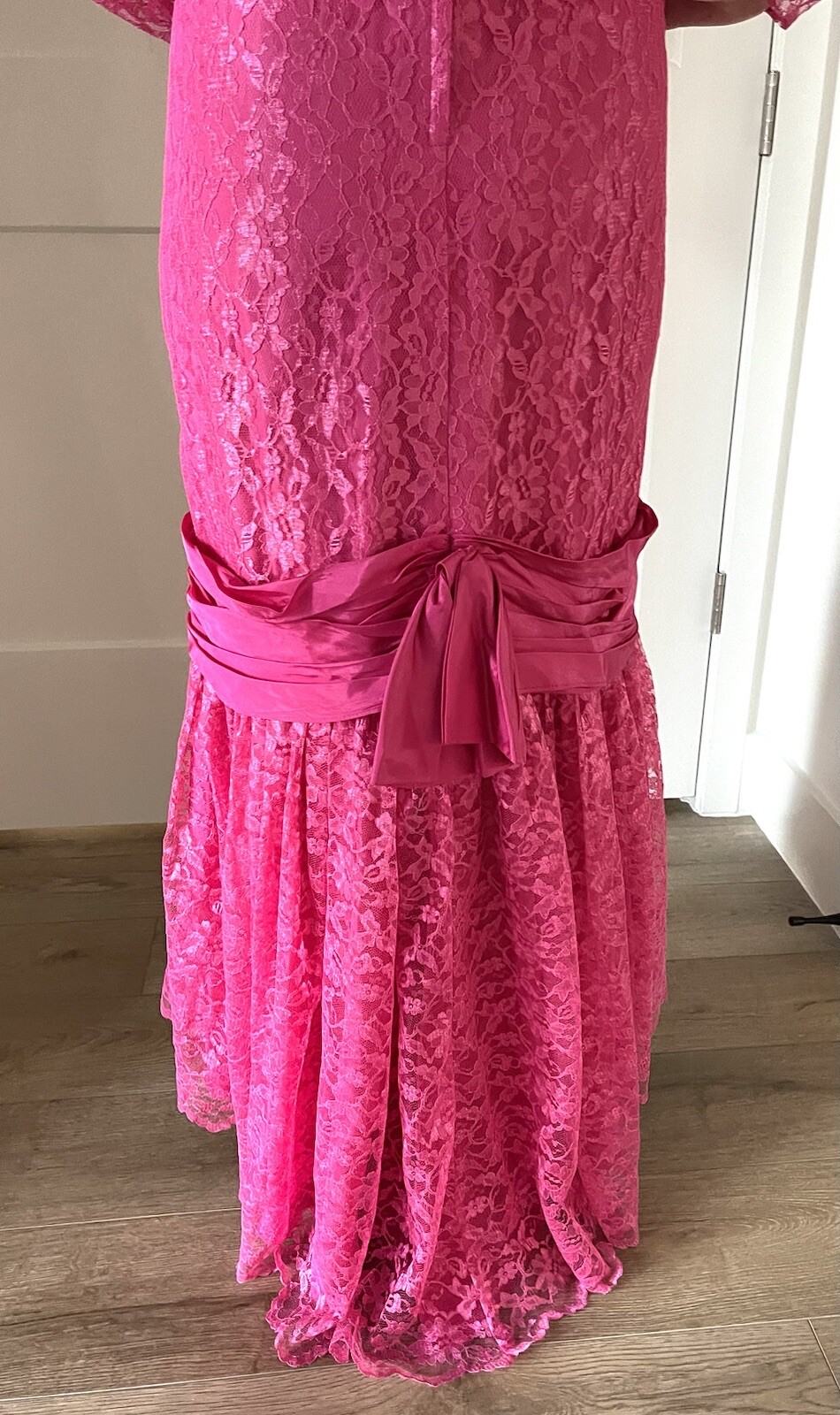 Vintage ILGWU Lace Overlay Dress, Sz 18, Special Occasion, Party, Statement