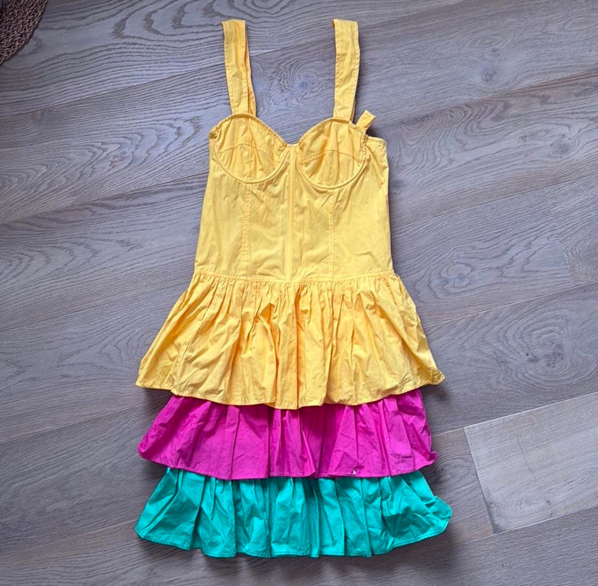 Vintage Italian Tri-Color Tiered Dress