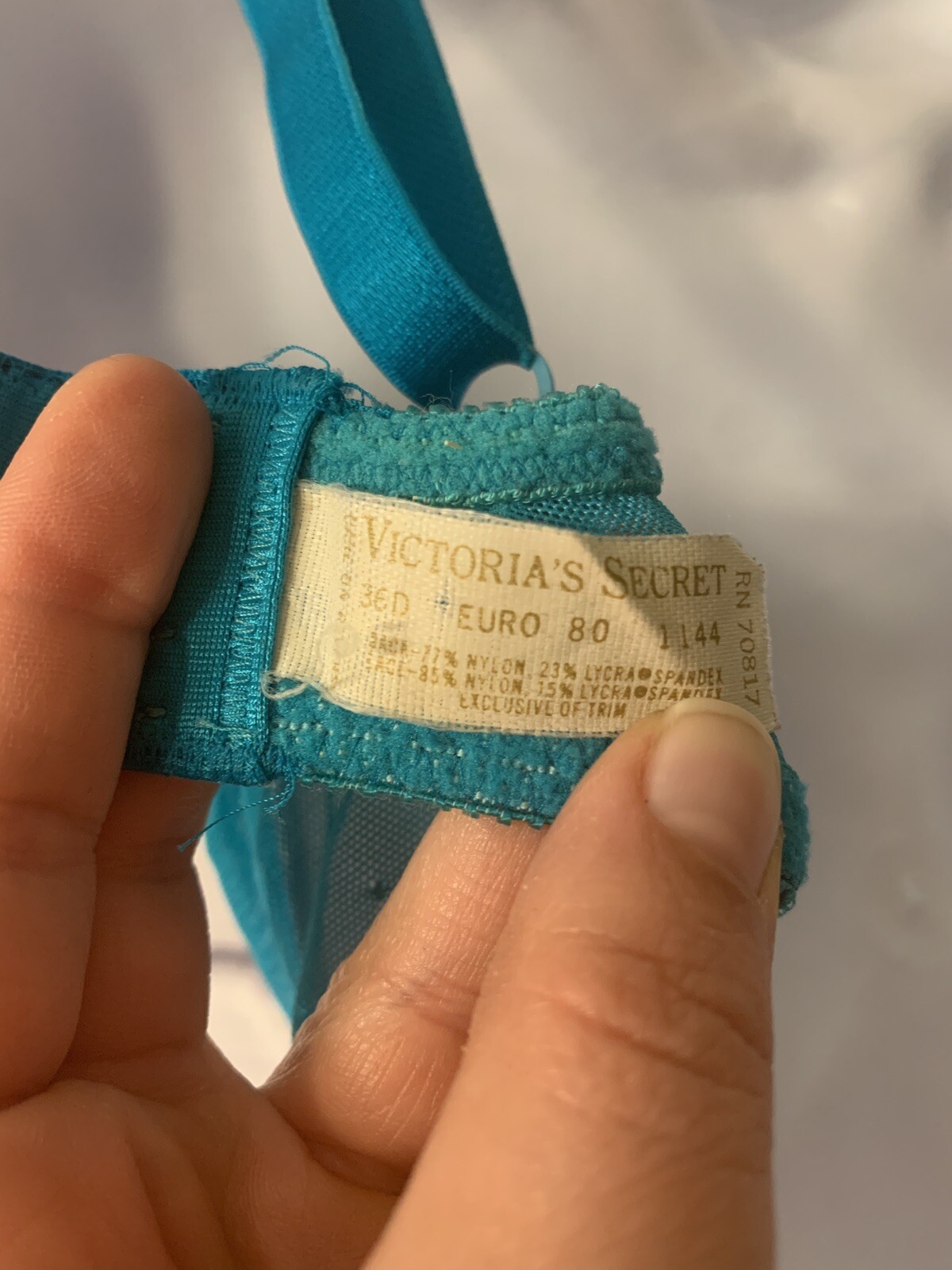 Vintage Victoria&rsquo;s Secret Gold Label CROWN Bra 36D Made in USA BLUE 70817 #B1540