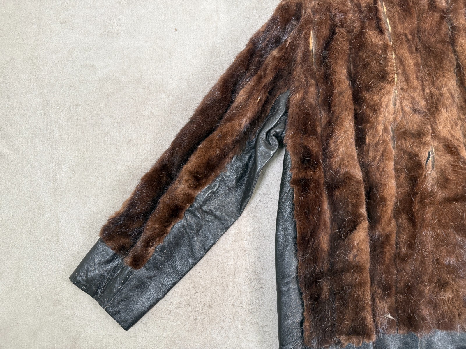 Vintage Arter Jonas BAKER FUR COM Genuine Mink Stole Dark Brown Fur Satin Lined