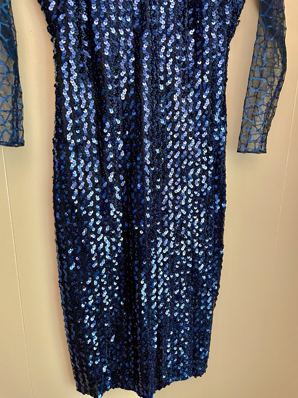 VTG 70’s New Leaf Samir Sequin Wiggle Dress Old Hollywood Cabaret Glam Sparkly