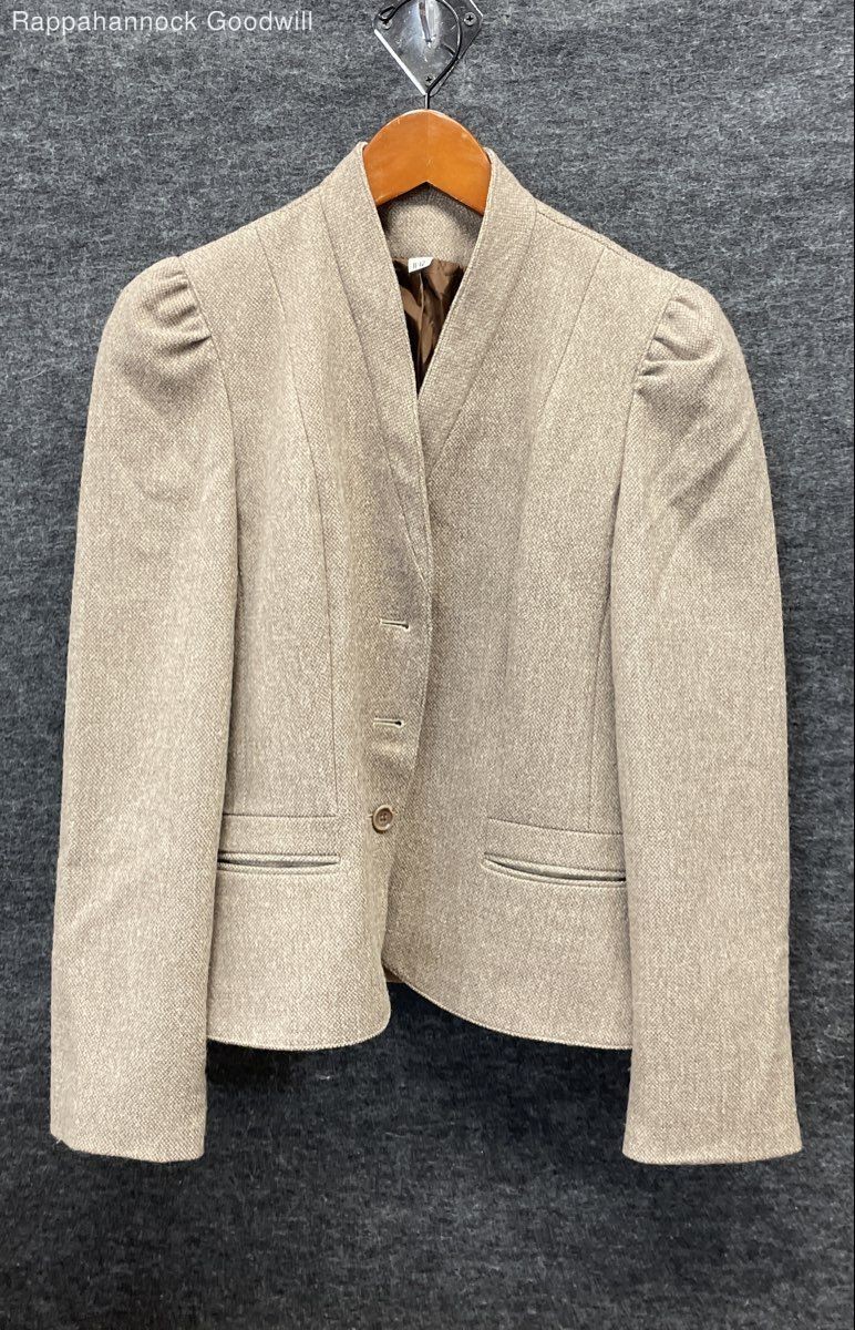 Vintage 90s Peabody House Women&rsquo;s Gray Puff Shoulder Suit Jacket Blazer Sz 11/12