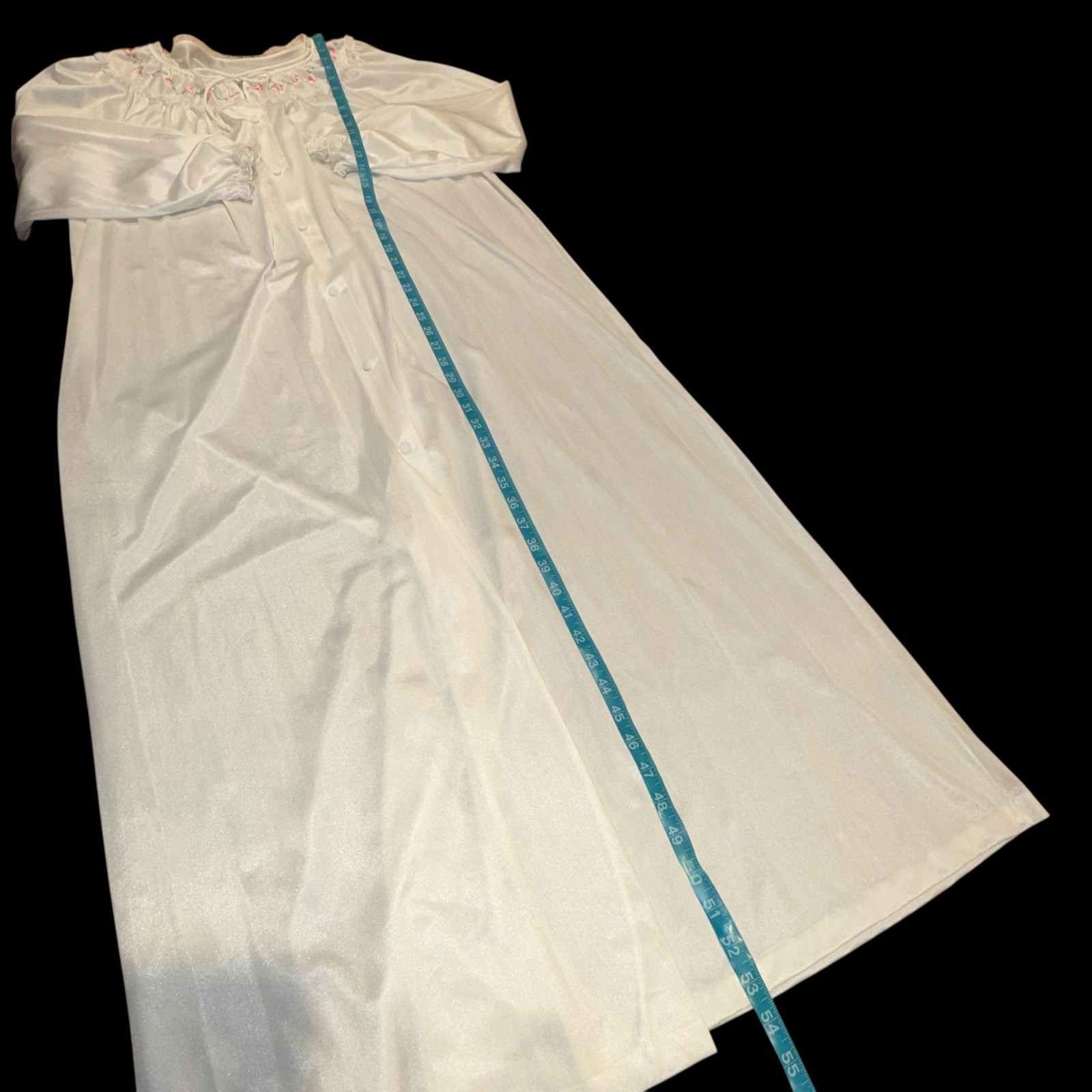 Vtg Sears Grannycore Prairie Nightgown L 38/40 Button Lace Cuff Victorian RARE
